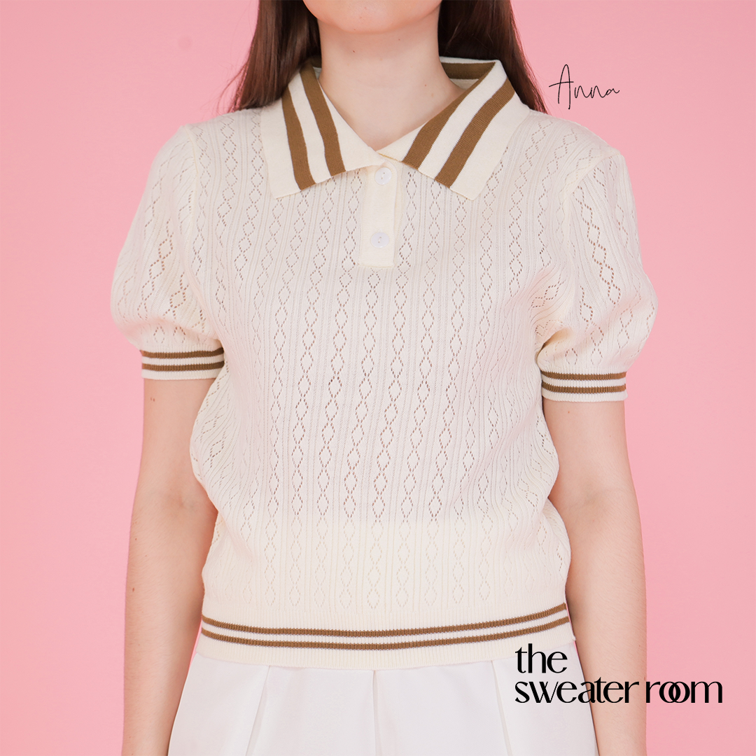 Anna Knit Polo Top – Classic Feminine Tee