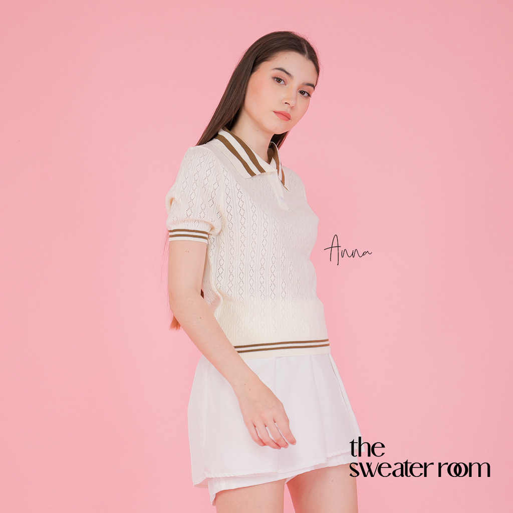 Anna Knit Polo Top – Classic Feminine Tee