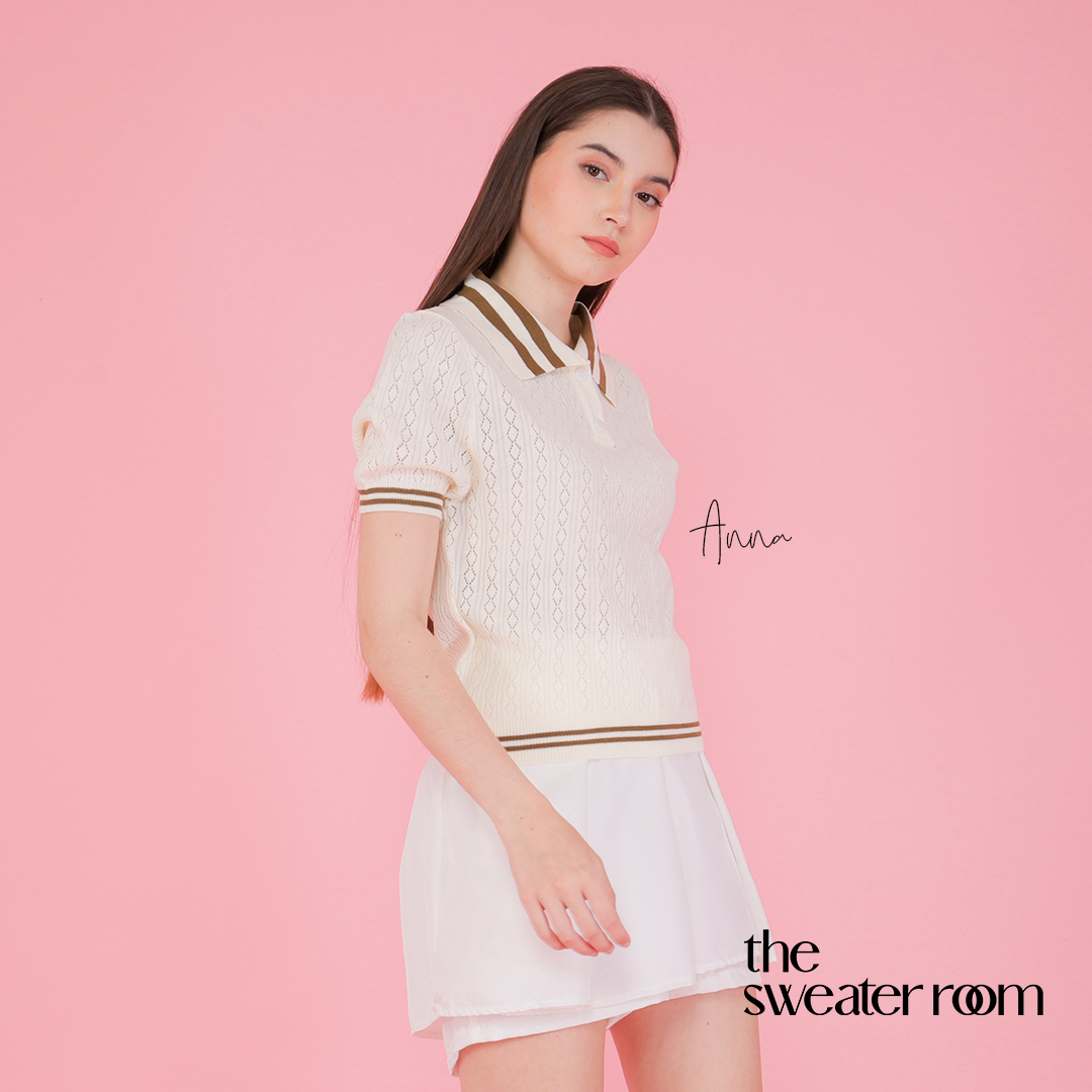 Anna Knit Polo Top – Classic Feminine Tee