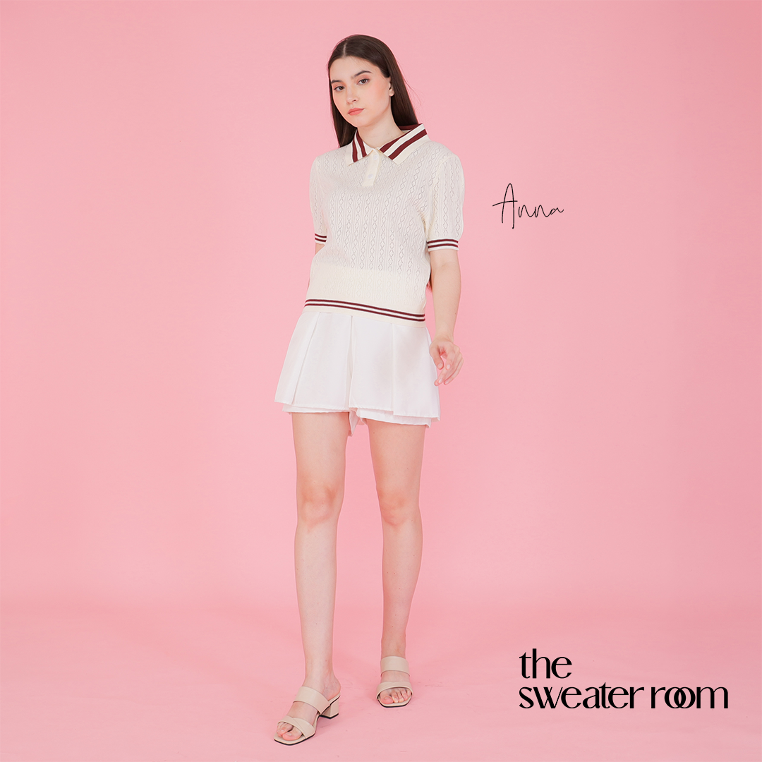 Anna Knit Polo Top – Classic Feminine Tee
