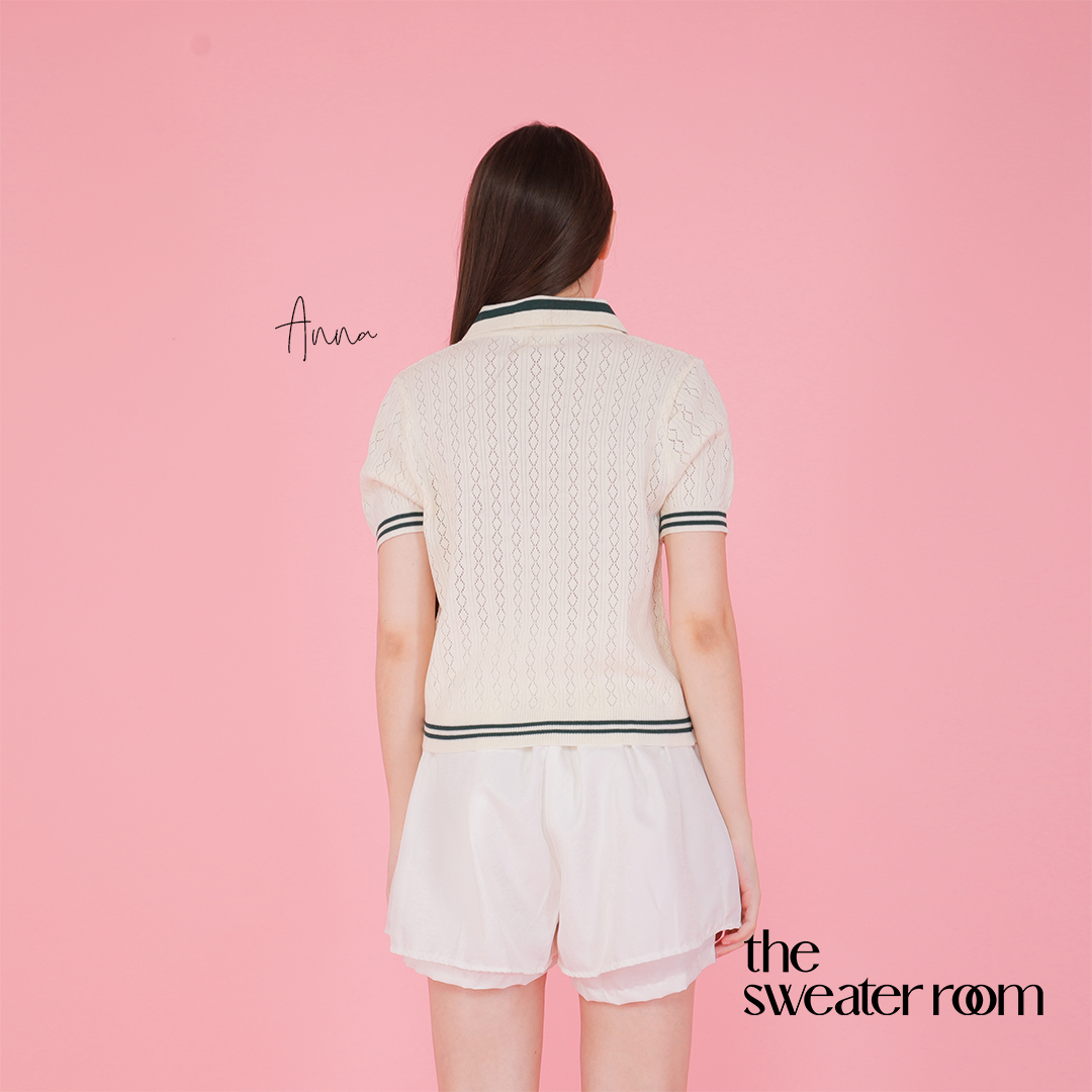 Anna Knit Polo Top – Classic Feminine Tee