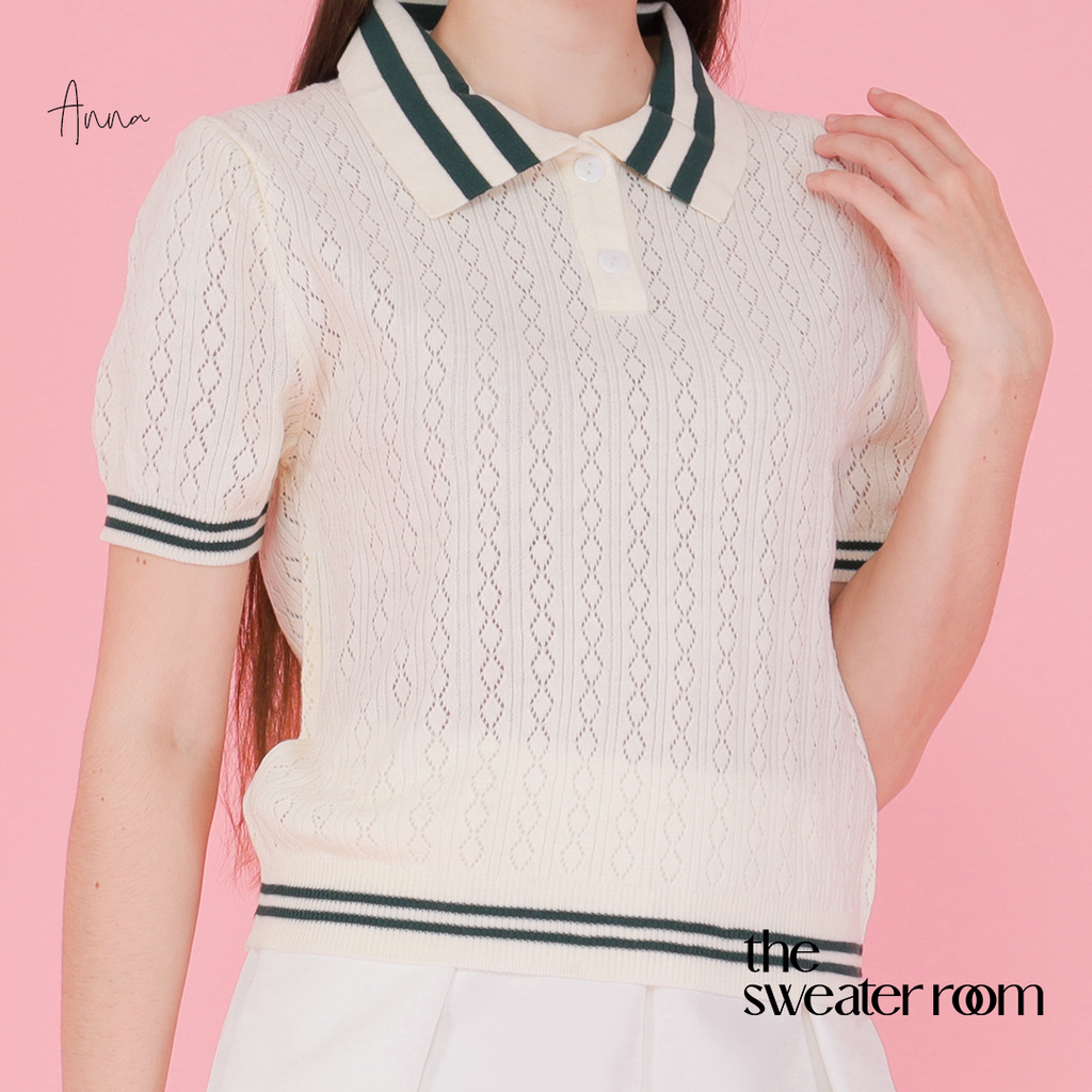 Anna Knit Polo Top – Classic Feminine Tee