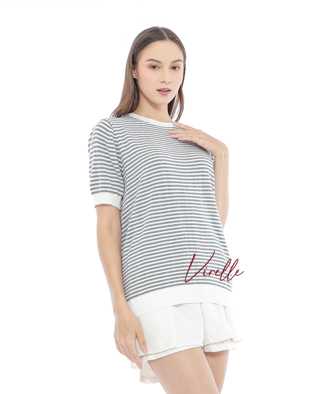 Virelle Stripe Knit Top – Relaxed Casual Tee