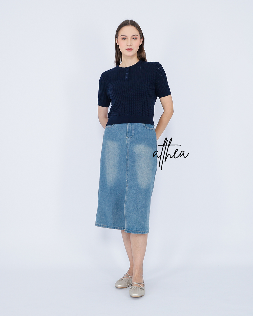 Althea Knit Button Top – Elegant Basic Tee