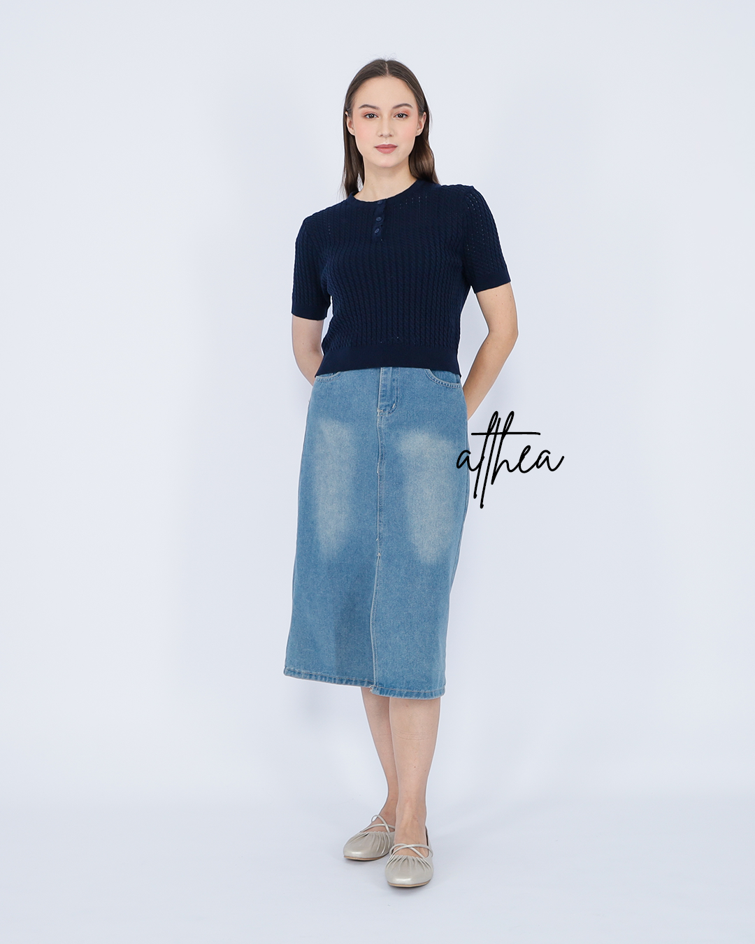Althea Knit Button Top – Elegant Basic Tee