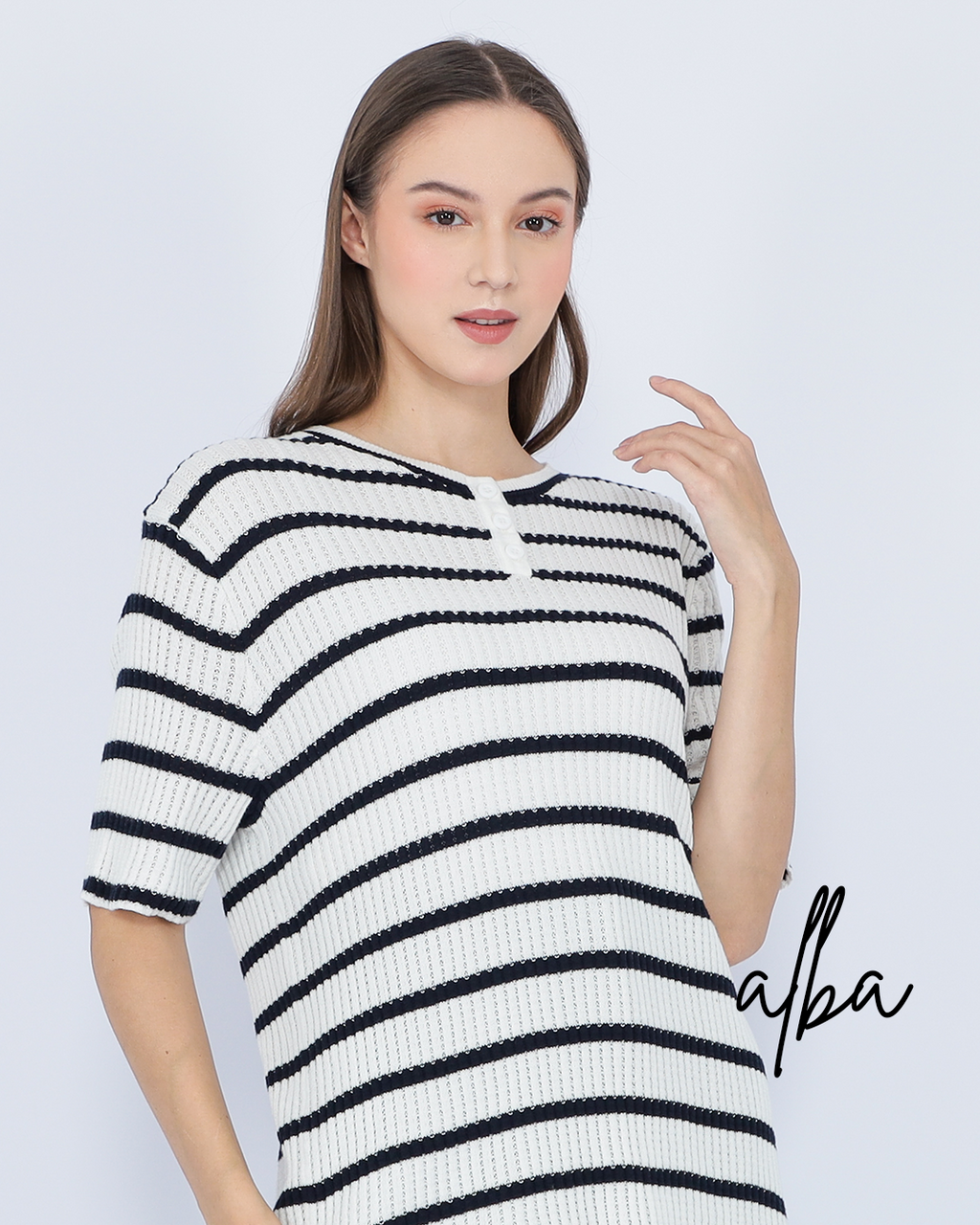 Alba Stripe Knit Top – Soft Casual Tee
