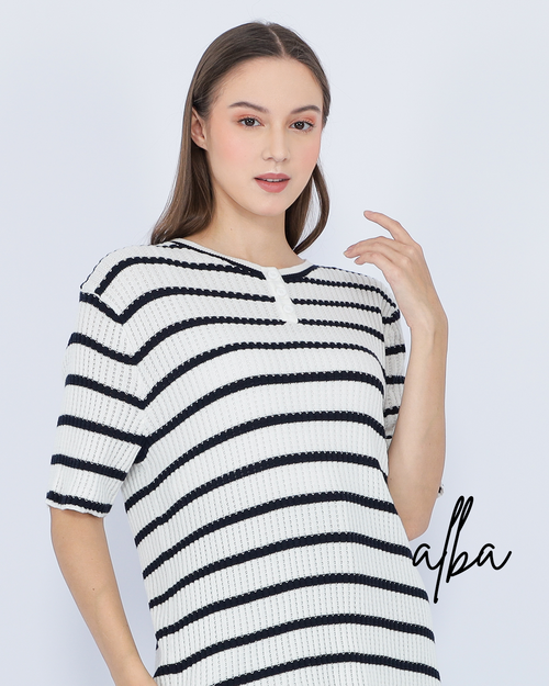Alba Stripe Knit Top – Soft Casual Tee