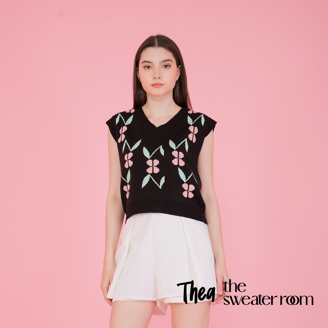 Thea Floral Knit Vest – Sweet Retro Top