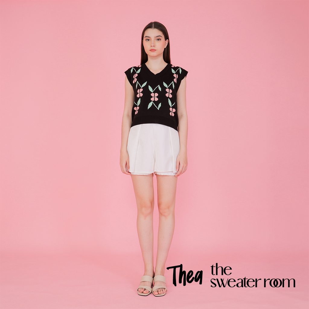 Thea Floral Knit Vest – Sweet Retro Top