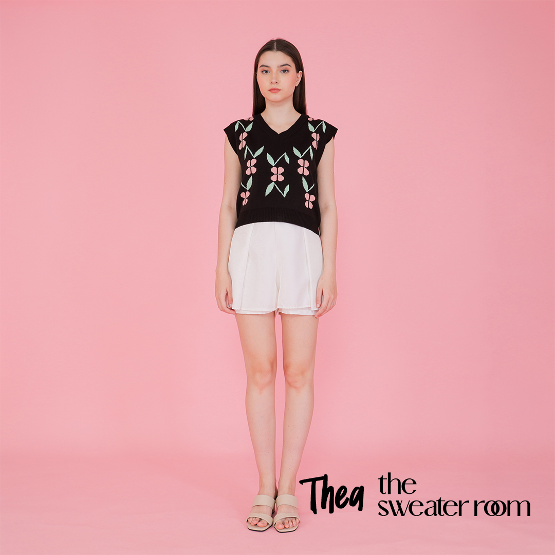 Thea Floral Knit Vest – Sweet Retro Top