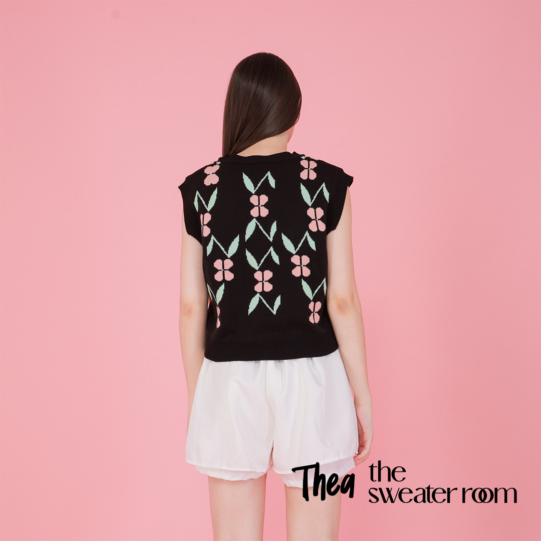 Thea Floral Knit Vest – Sweet Retro Top