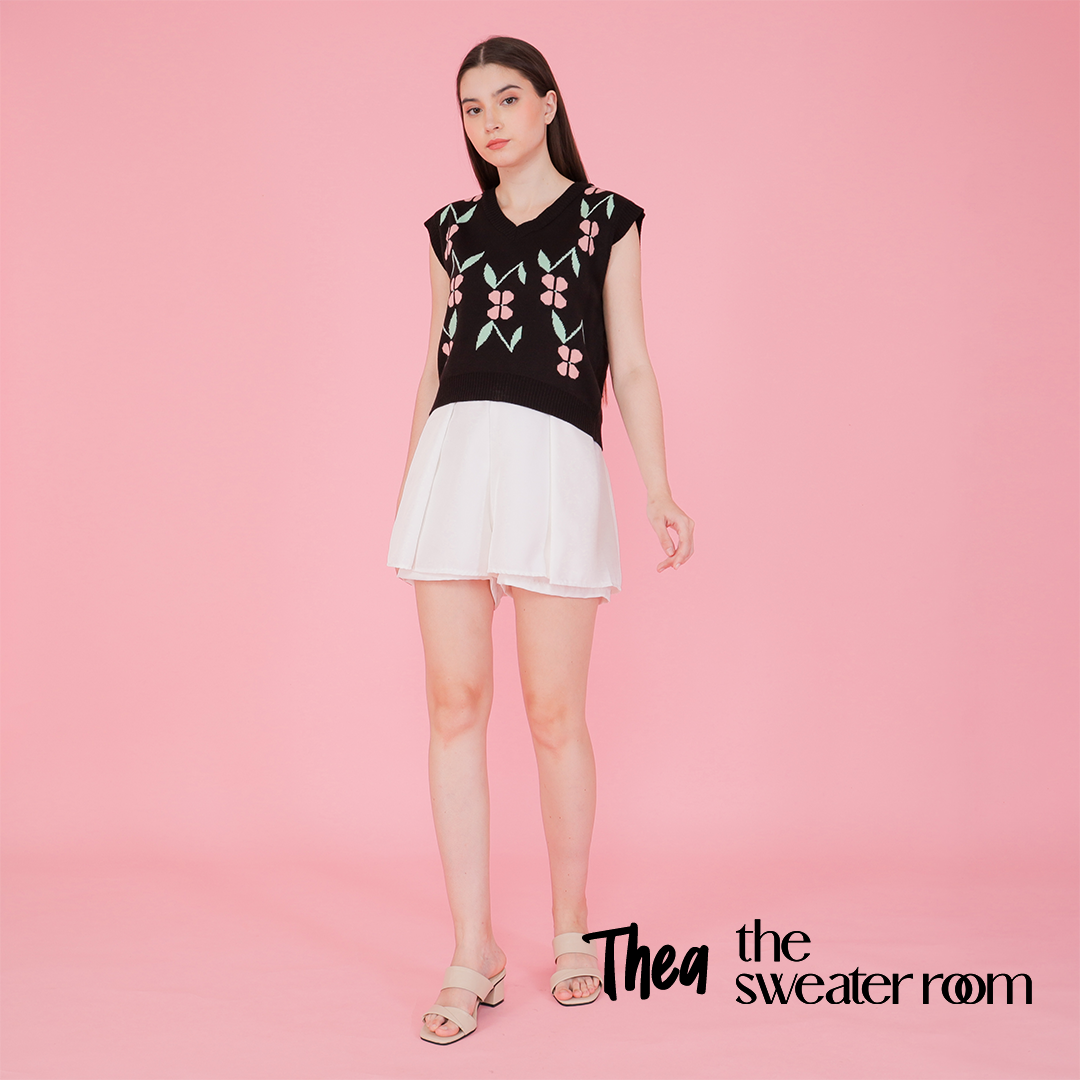 Thea Floral Knit Vest – Sweet Retro Top