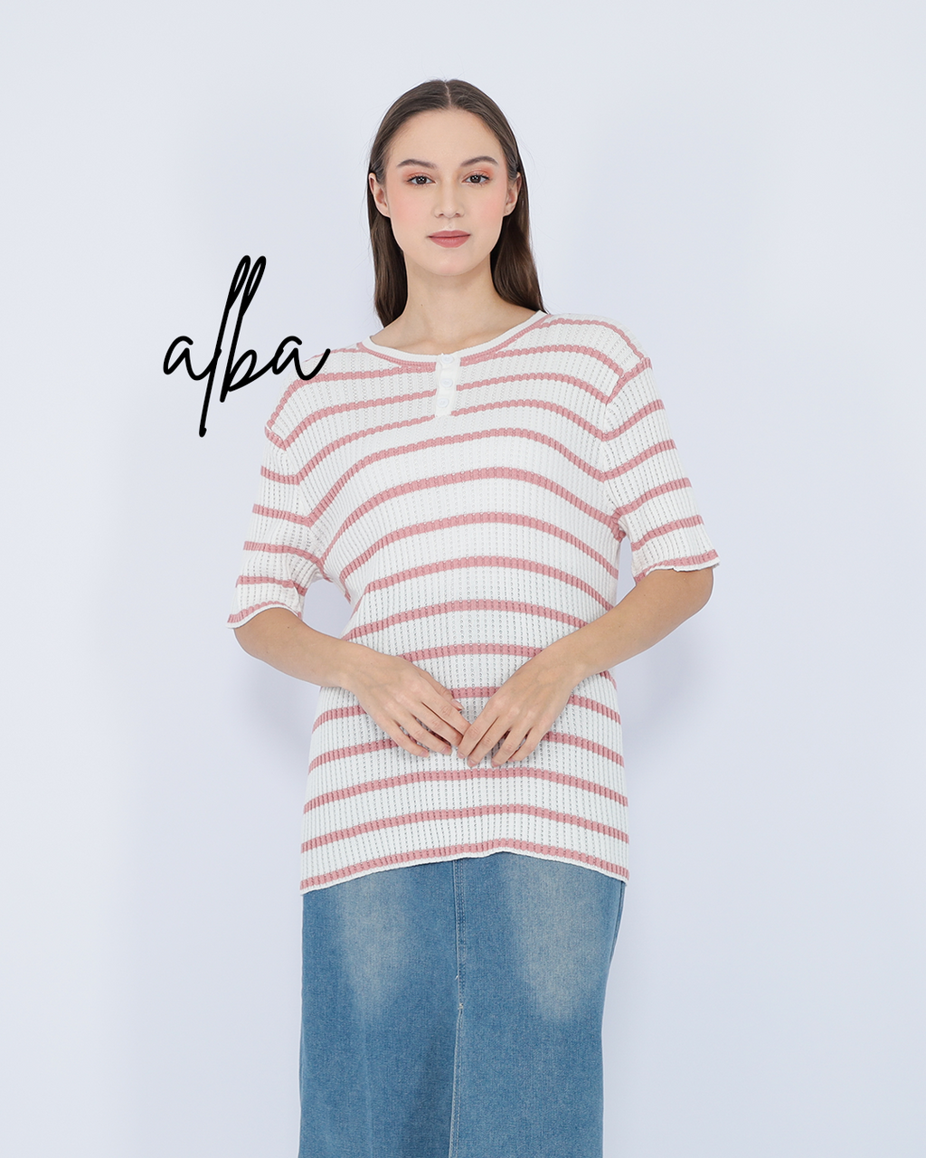 Alba Stripe Knit Top – Soft Casual Tee