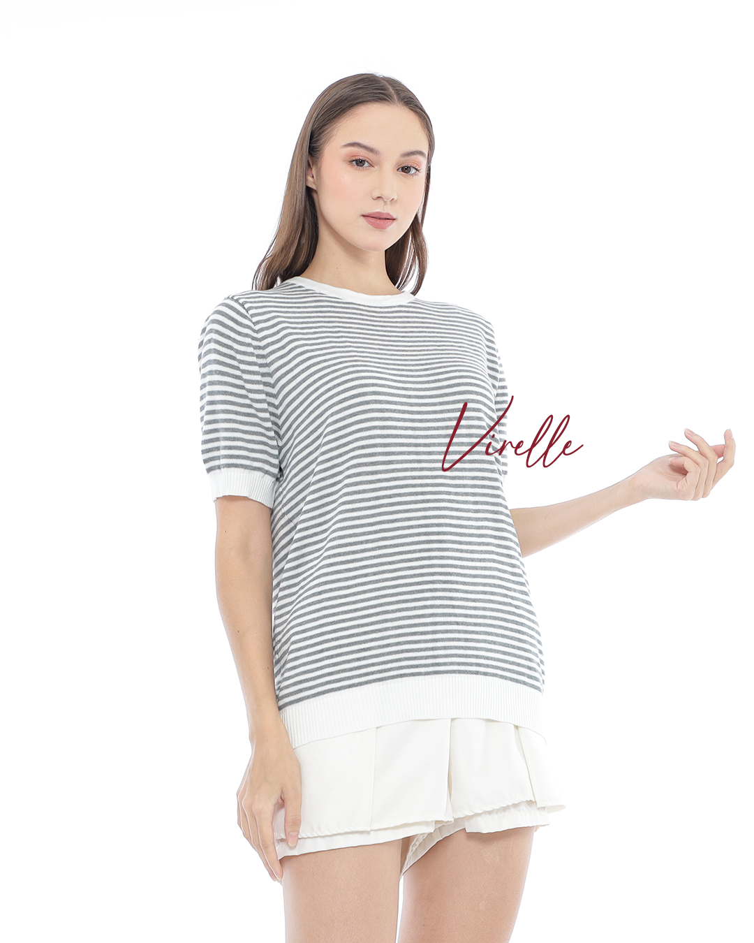 Virelle Stripe Knit Top – Relaxed Casual Tee