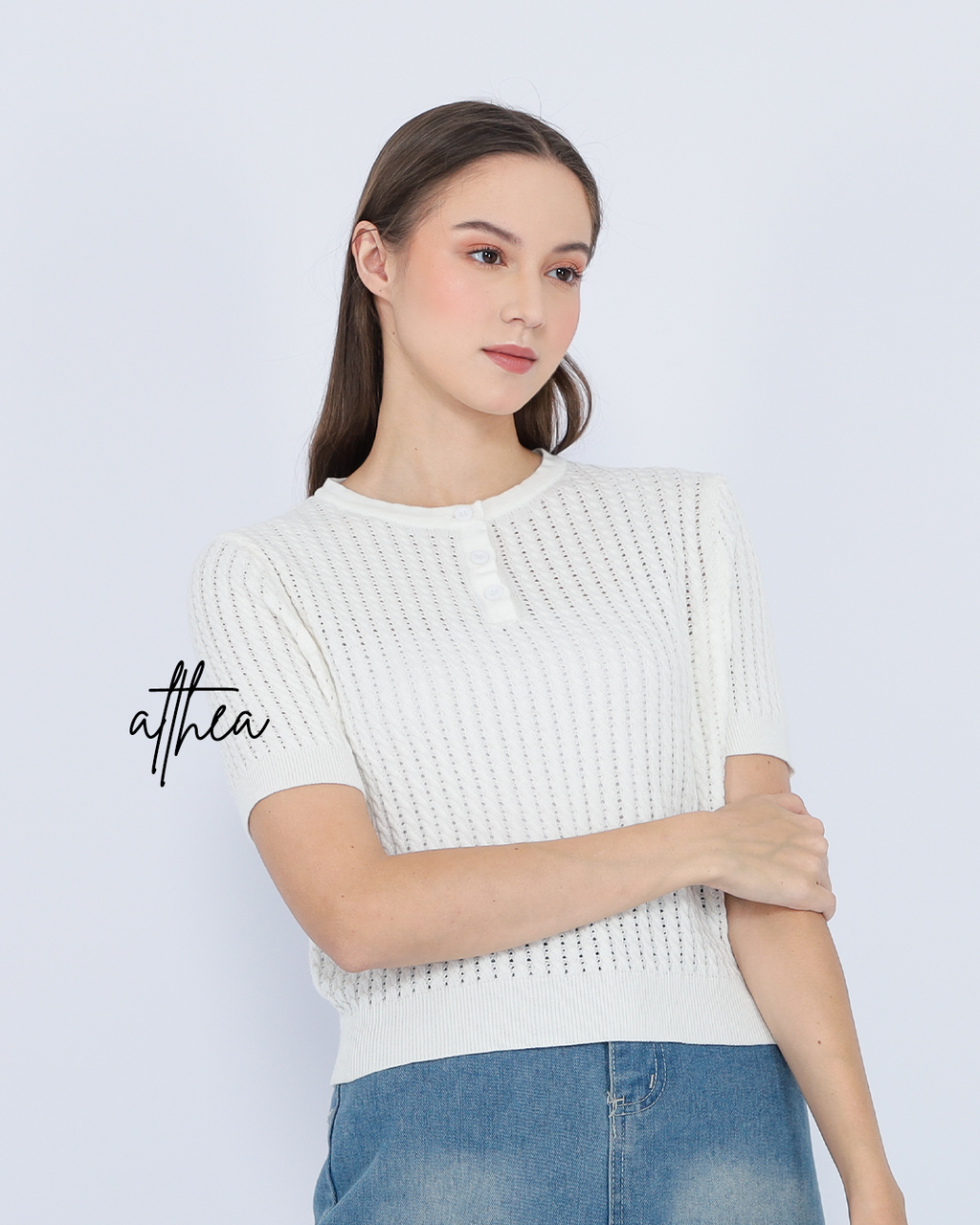 Althea Knit Button Top – Elegant Basic Tee