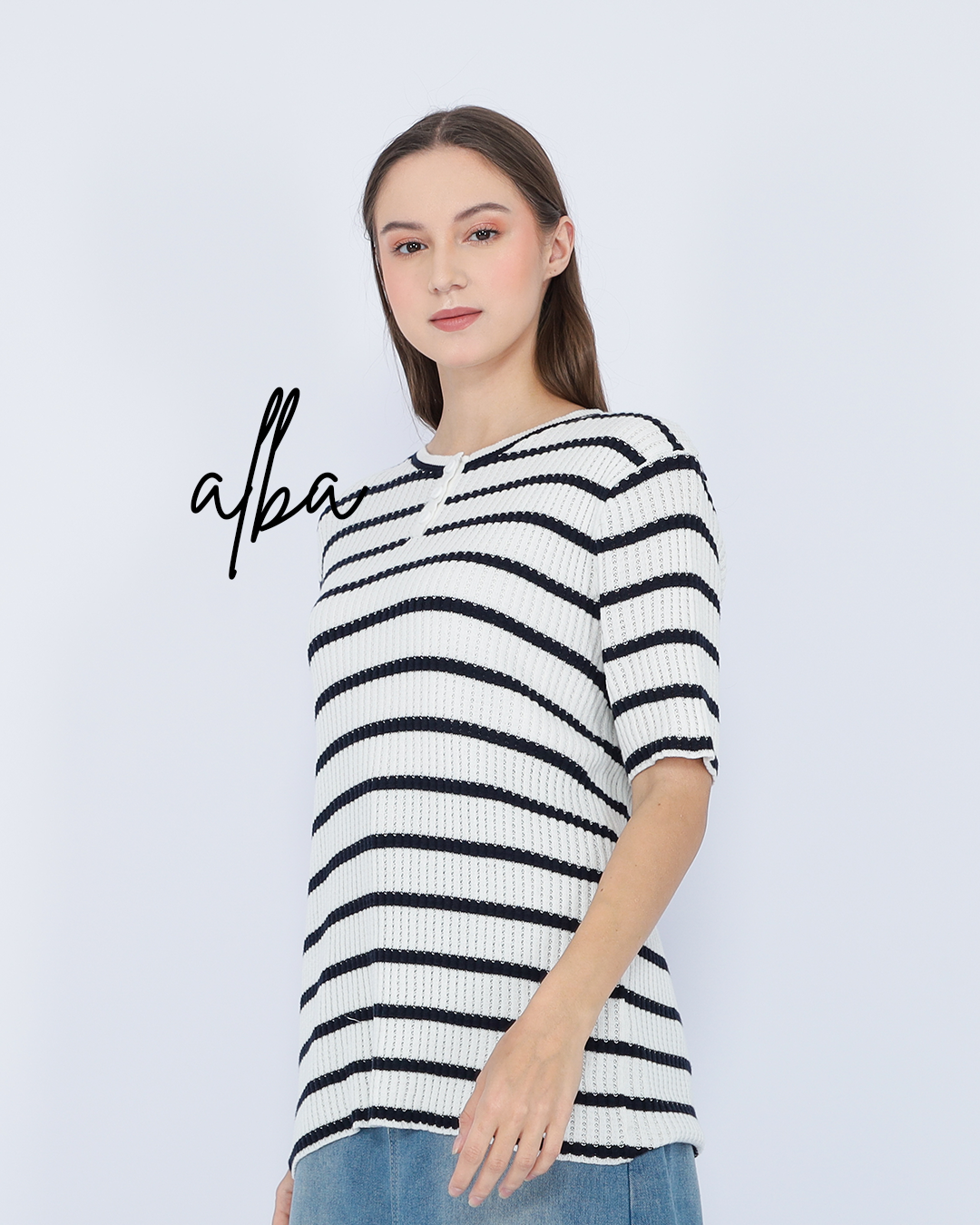Alba Stripe Knit Top – Soft Casual Tee