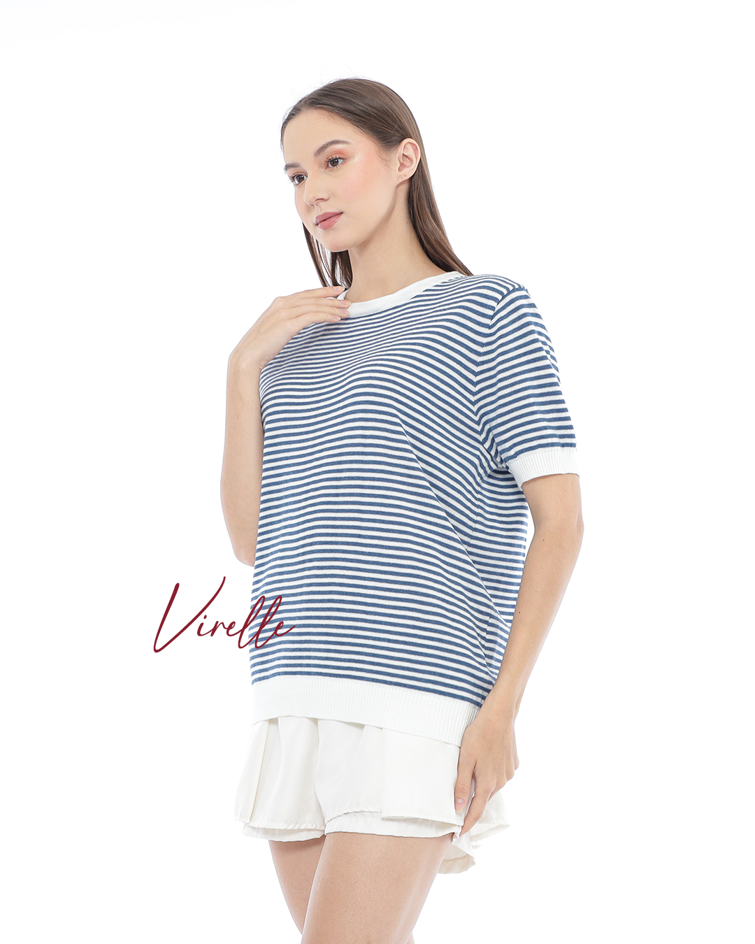 Virelle Stripe Knit Top – Relaxed Casual Tee