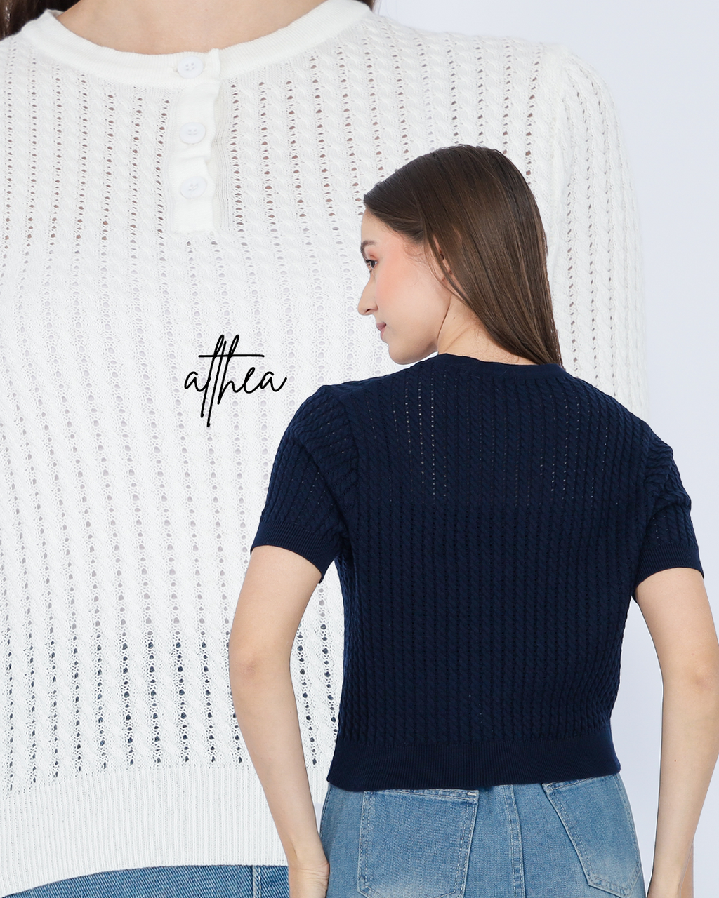 Althea Knit Button Top – Elegant Basic Tee