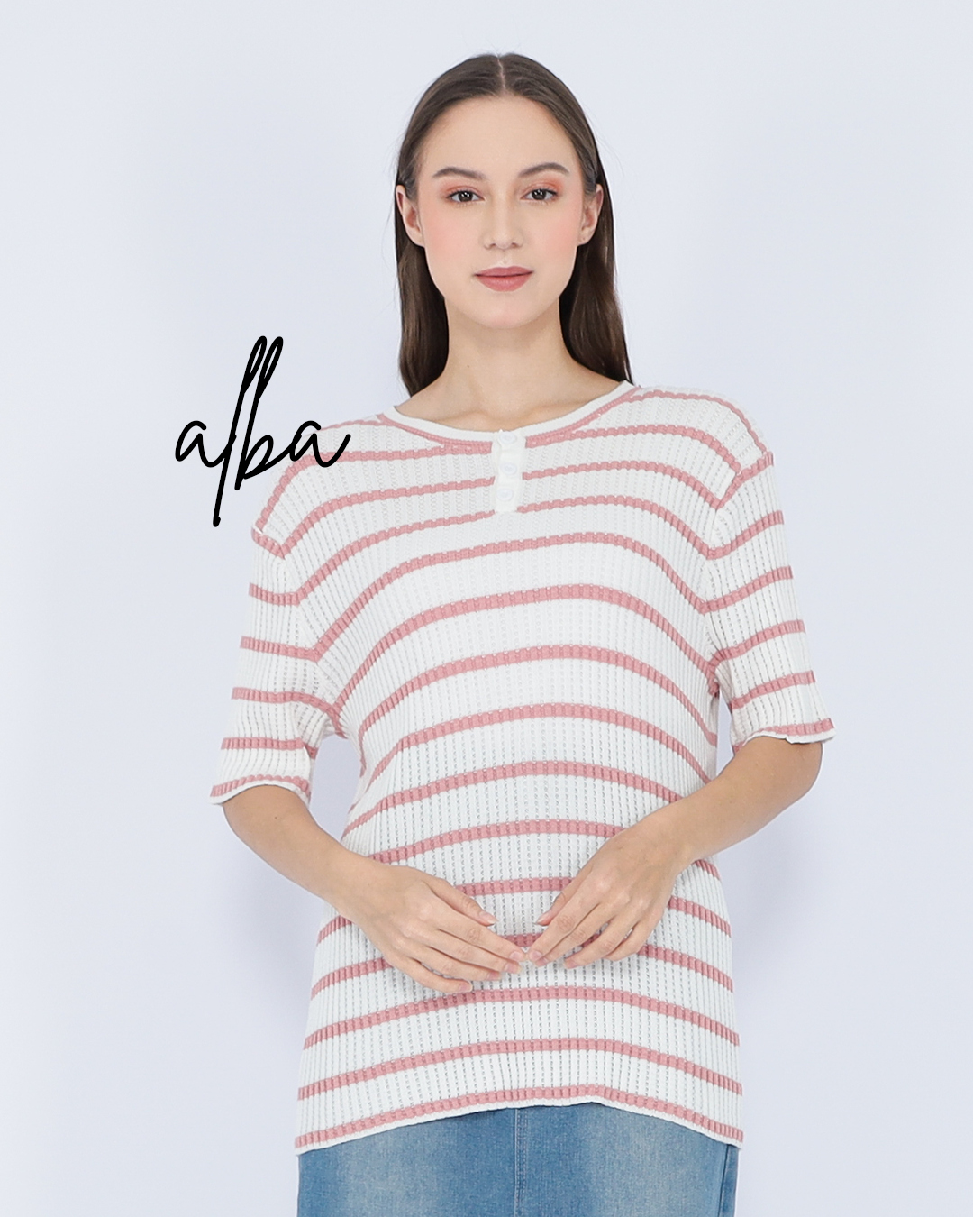 Alba Stripe Knit Top – Soft Casual Tee