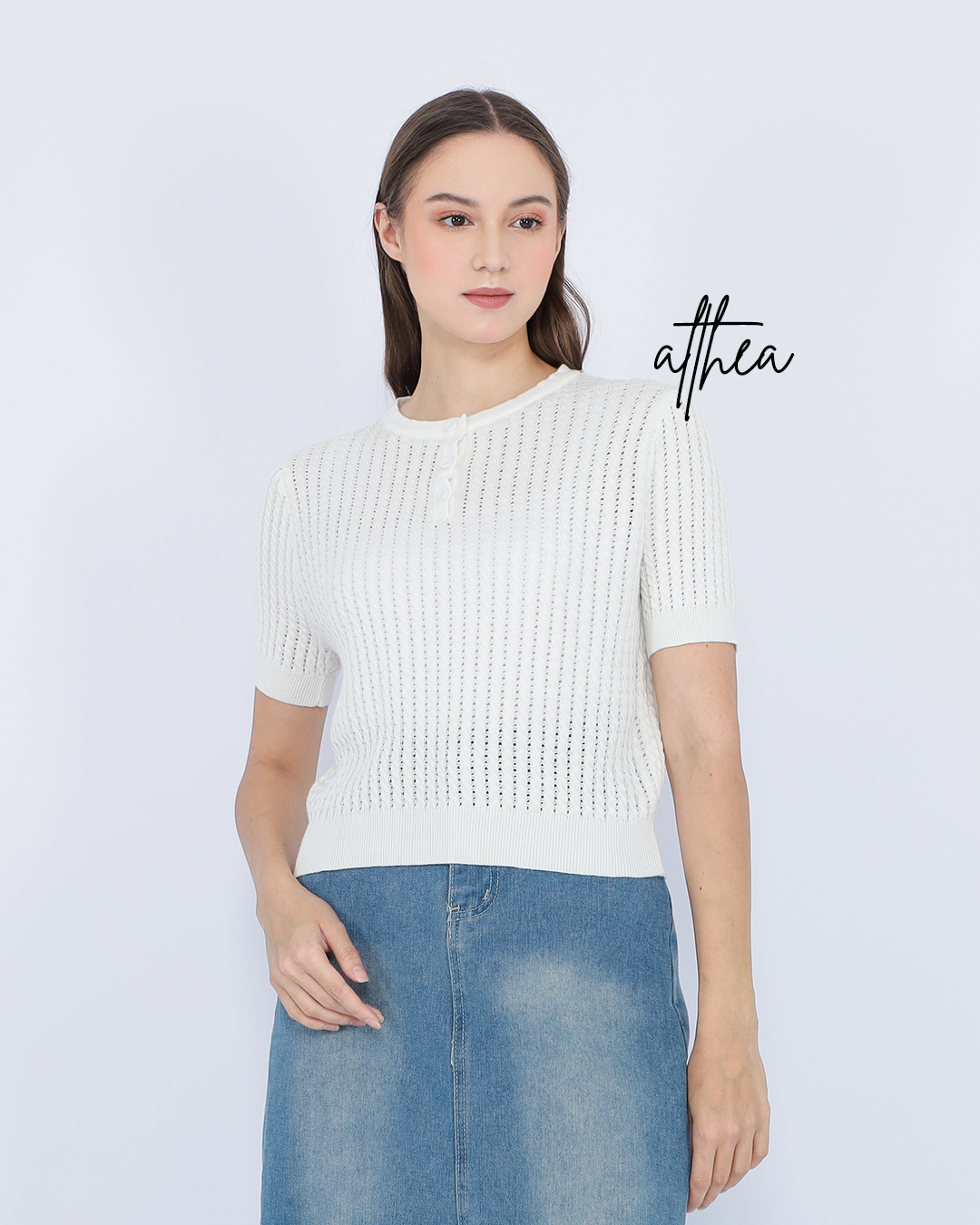 Althea Knit Button Top – Elegant Basic Tee