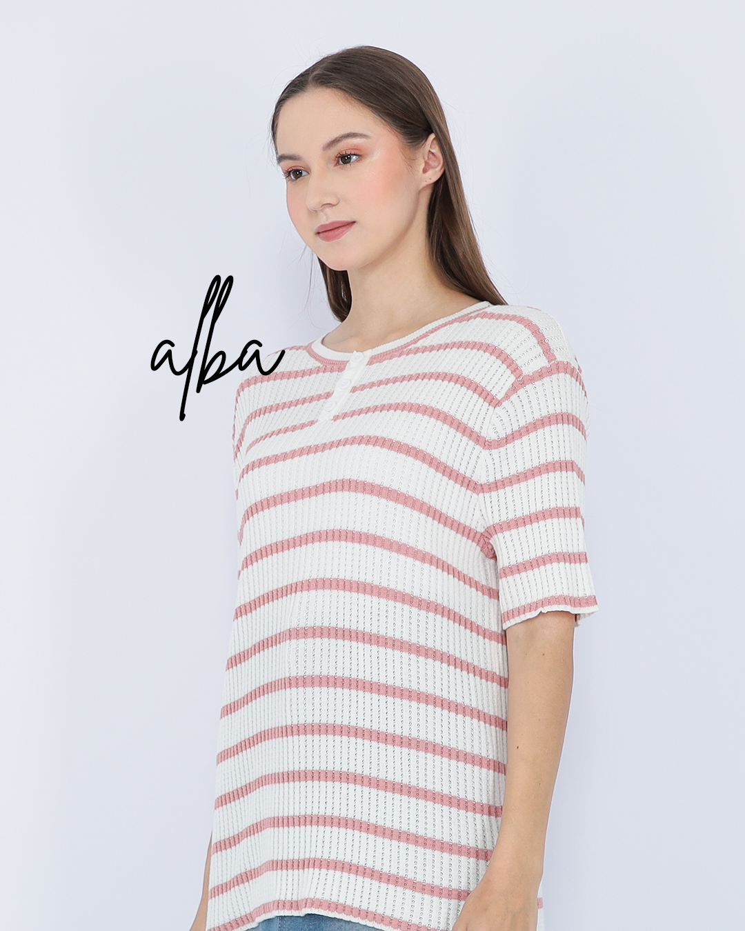 Alba Stripe Knit Top – Soft Casual Tee