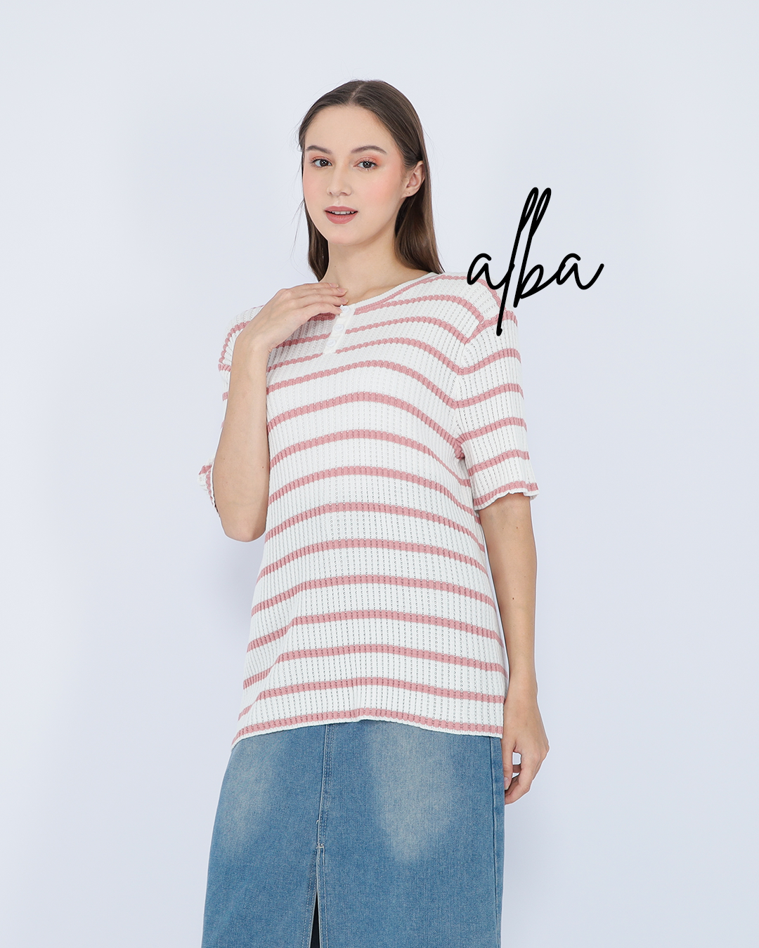 Alba Stripe Knit Top – Soft Casual Tee