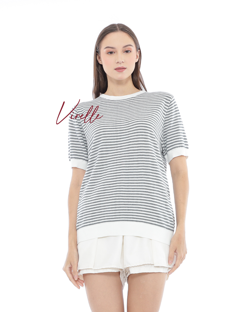 Virelle Stripe Knit Top – Relaxed Casual Tee