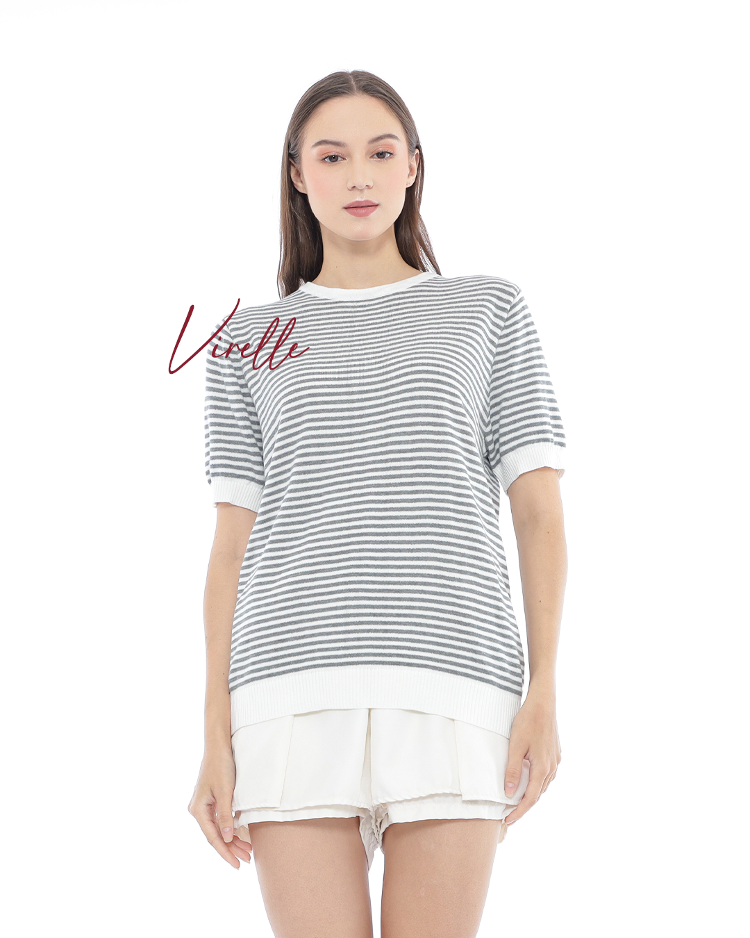 Virelle Stripe Knit Top – Relaxed Casual Tee