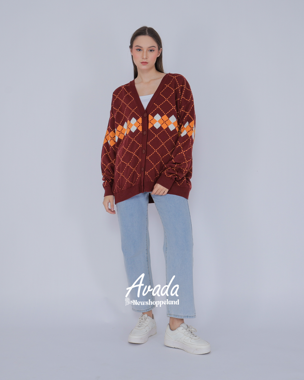 Avada Diamond Oversize Knit Cardigan