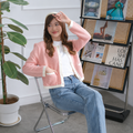 Agata Pocket Knit Crop Cardigan Premium Korean Style