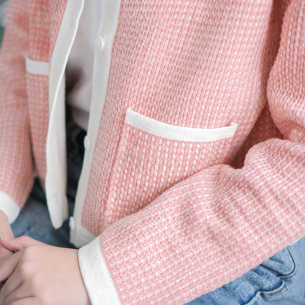 Agata Pocket Knit Crop Cardigan Premium Korean Style