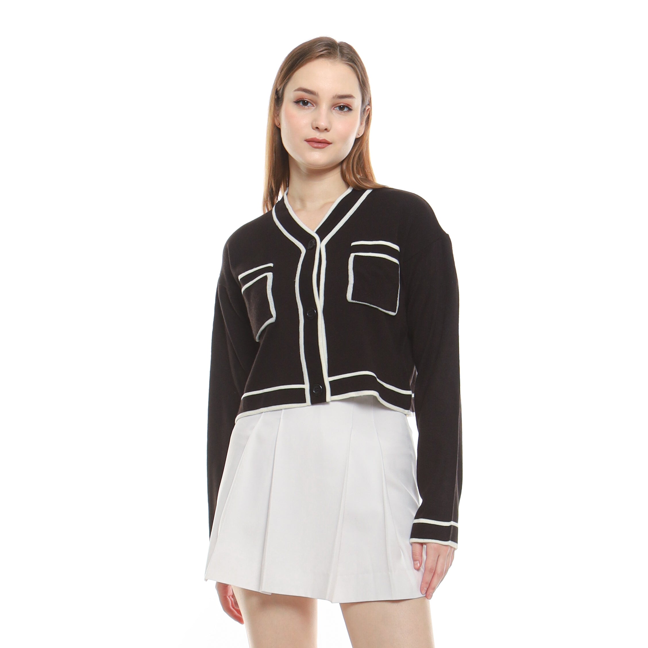 LIORA CROP KNIT CARDIGAN