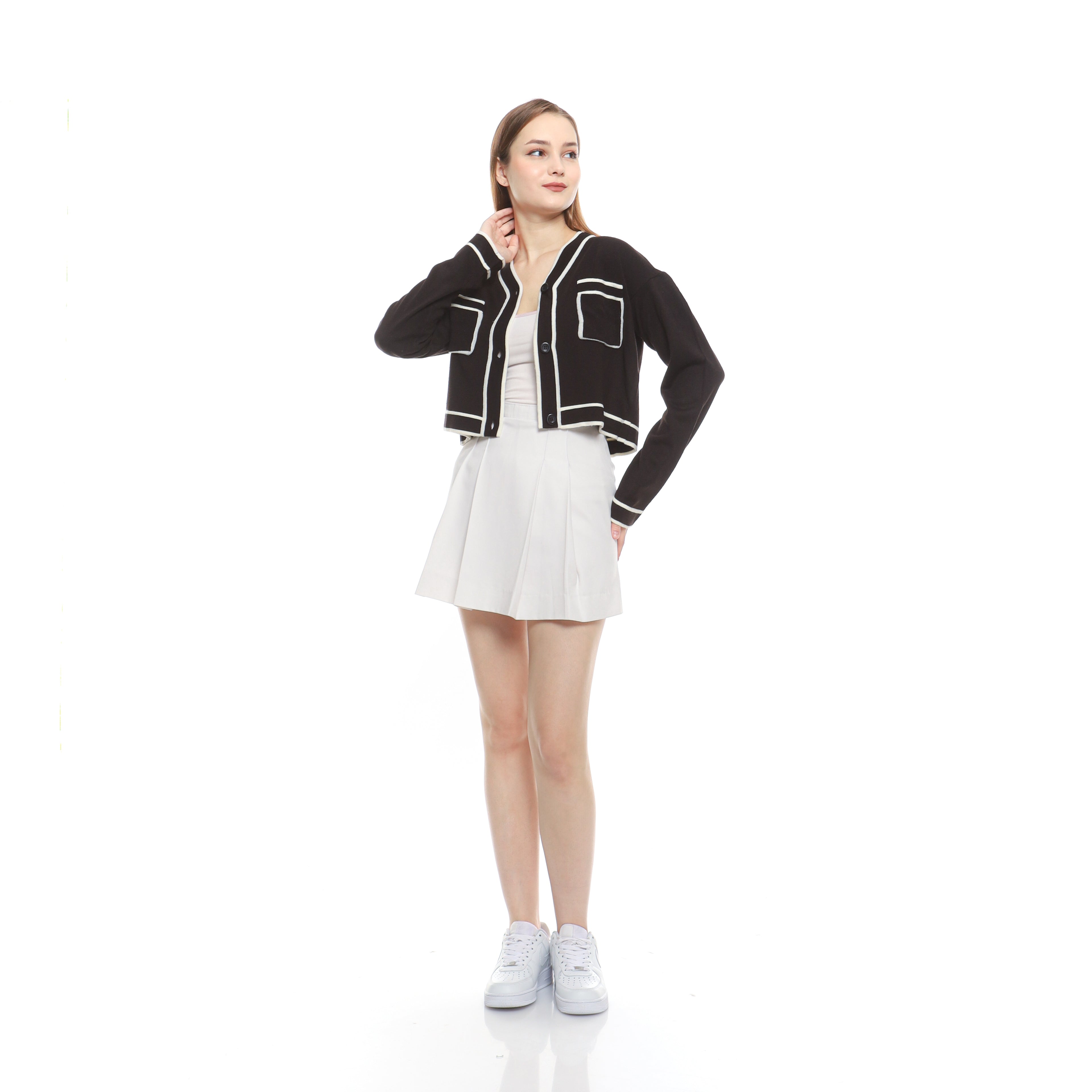 LIORA CROP KNIT CARDIGAN