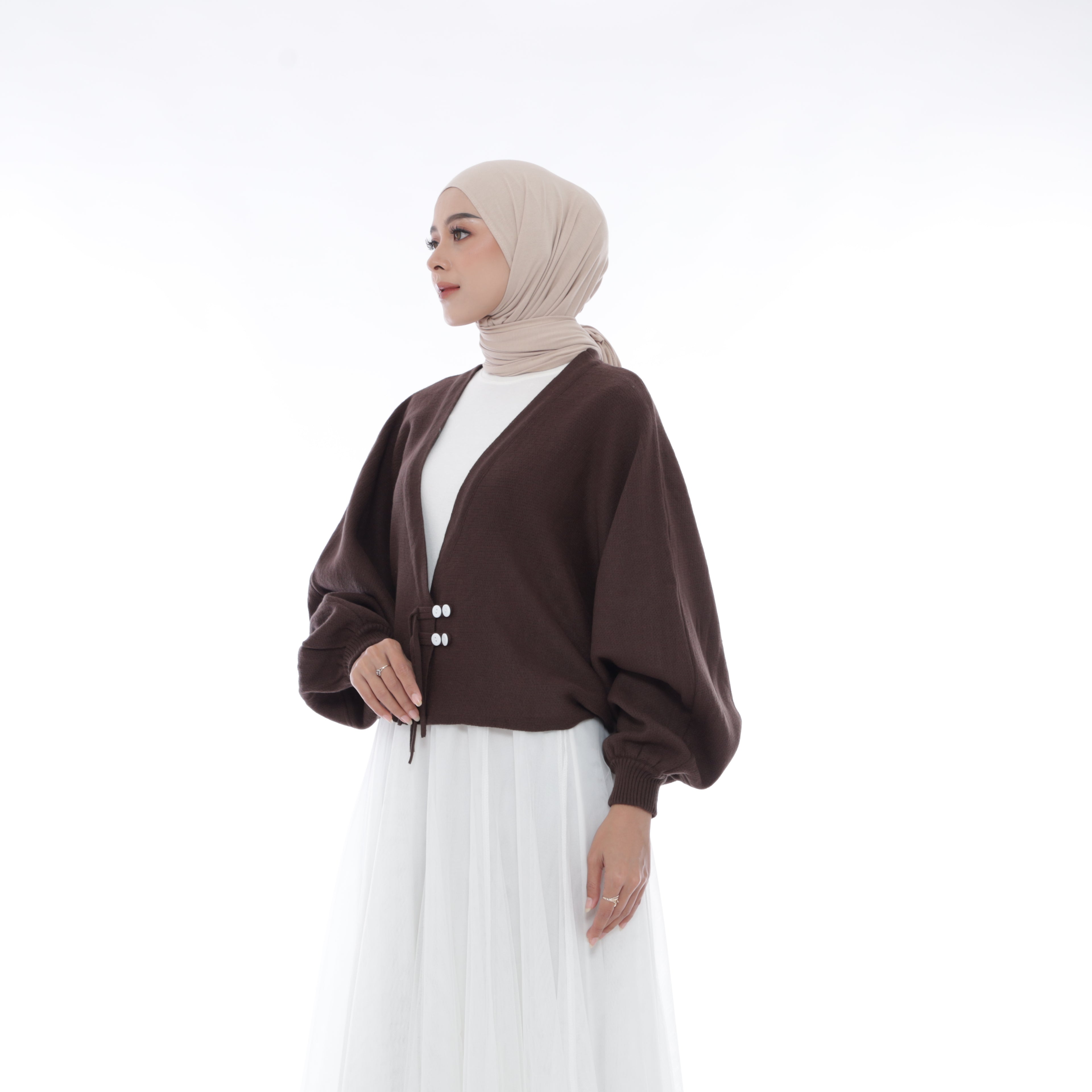Yuki Cropped Oversized Batwing Knit Cardigan