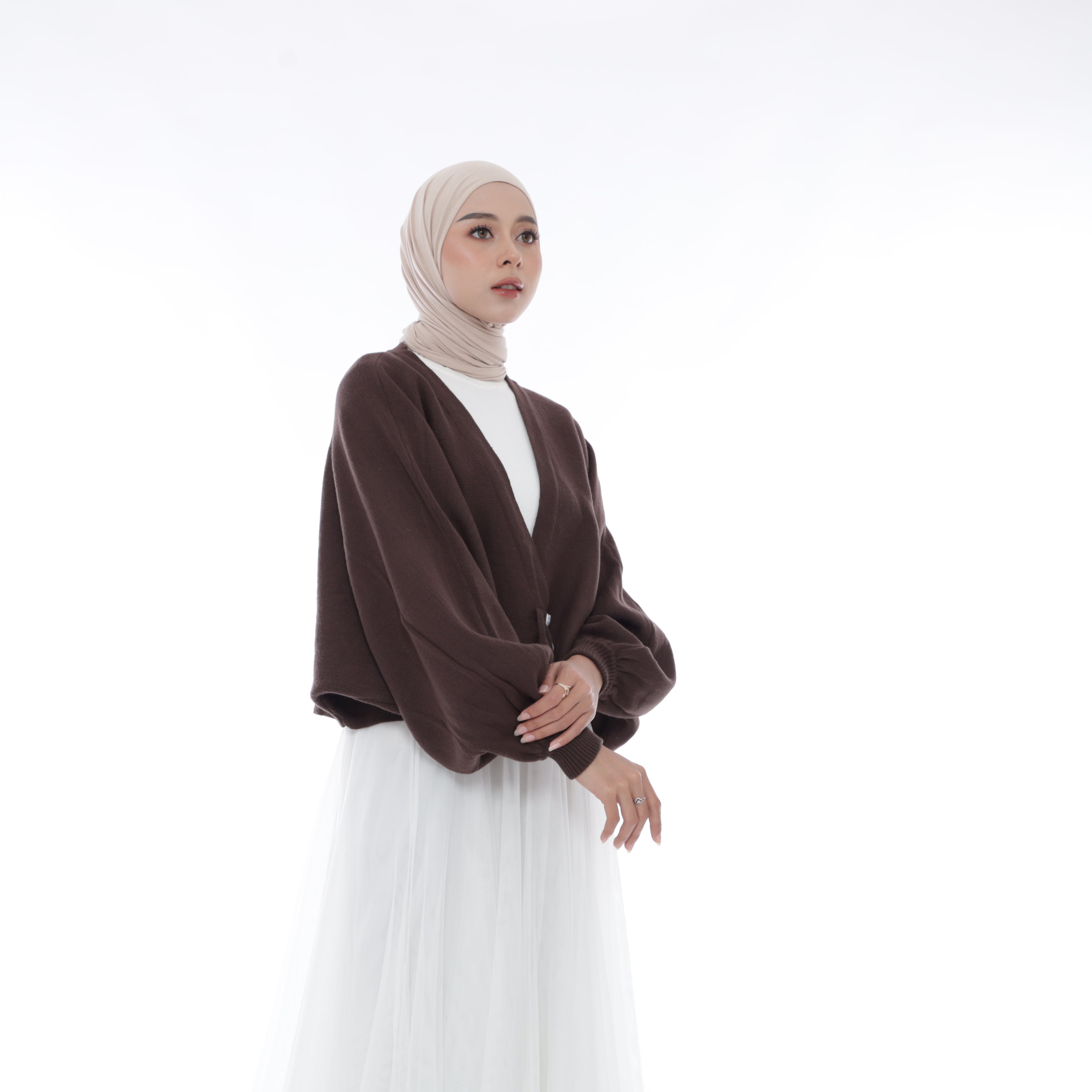 Yuki Cropped Oversized Batwing Knit Cardigan