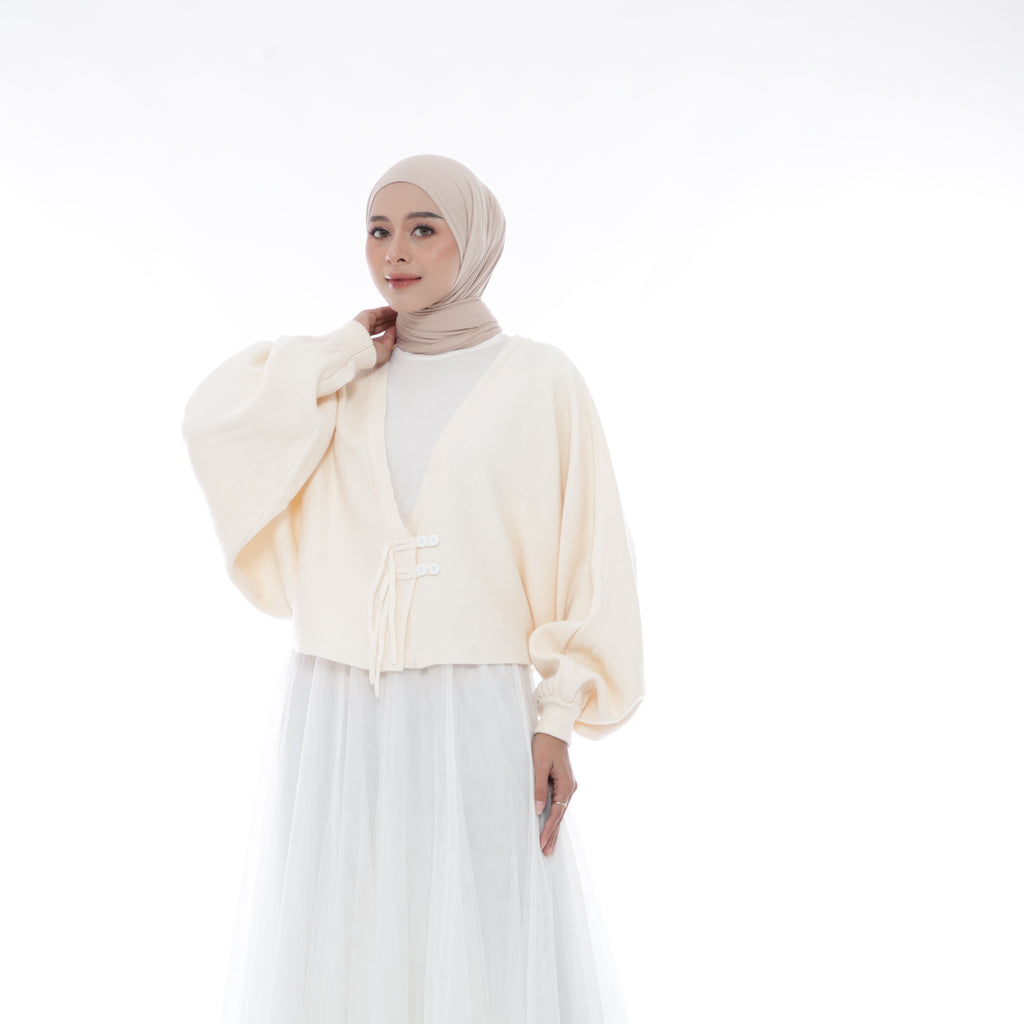 Yuki Cropped Oversized Batwing Knit Cardigan