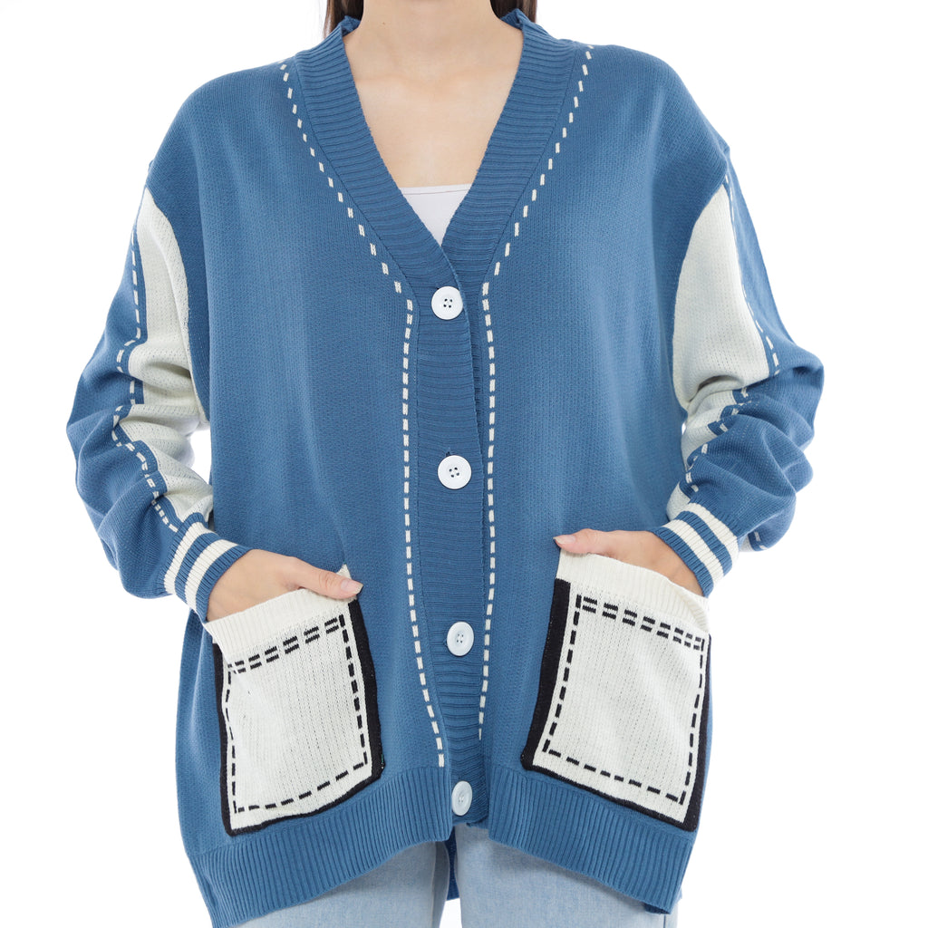 Ellodi Stitchline Oversized Knit Cardigan