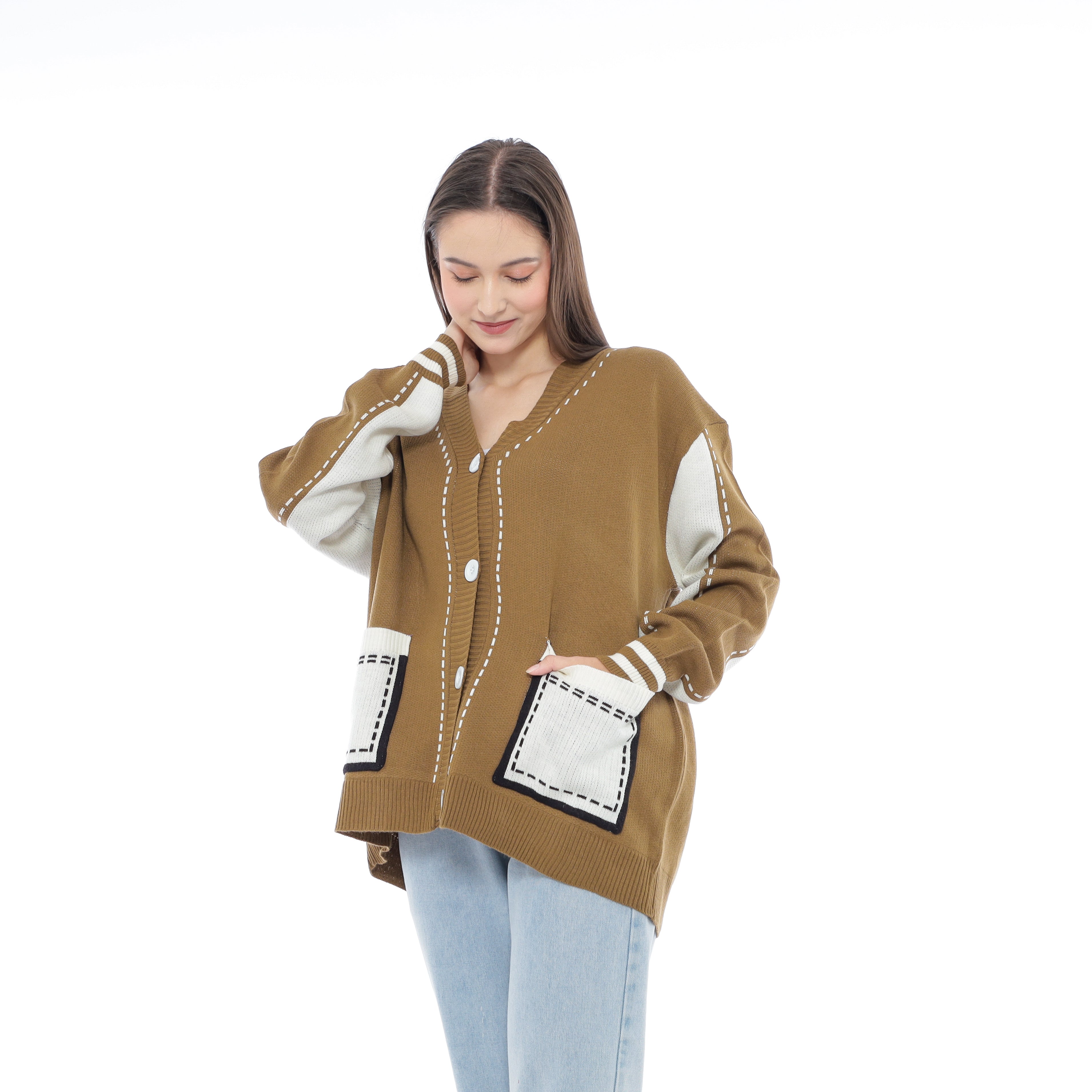 Ellodi Stitchline Oversized Knit Cardigan