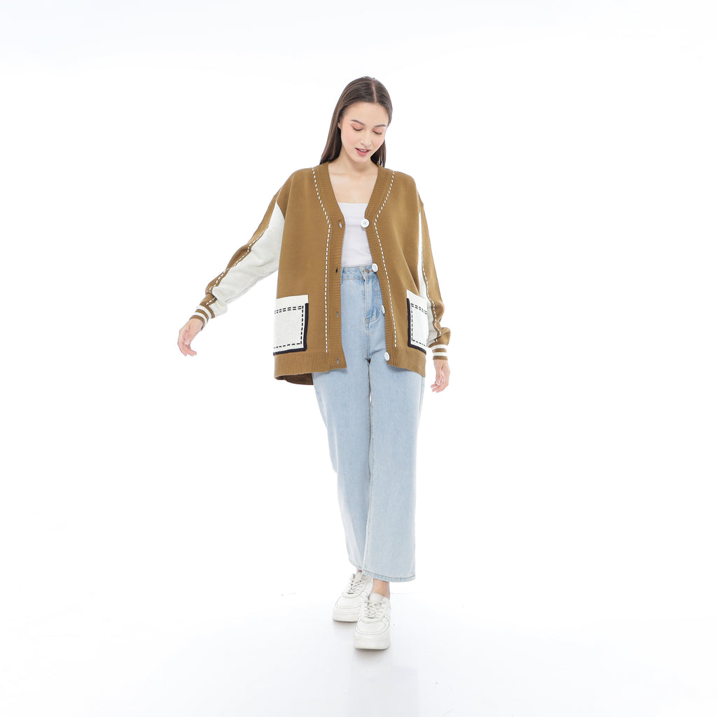 Ellodi Stitchline Oversized Knit Cardigan