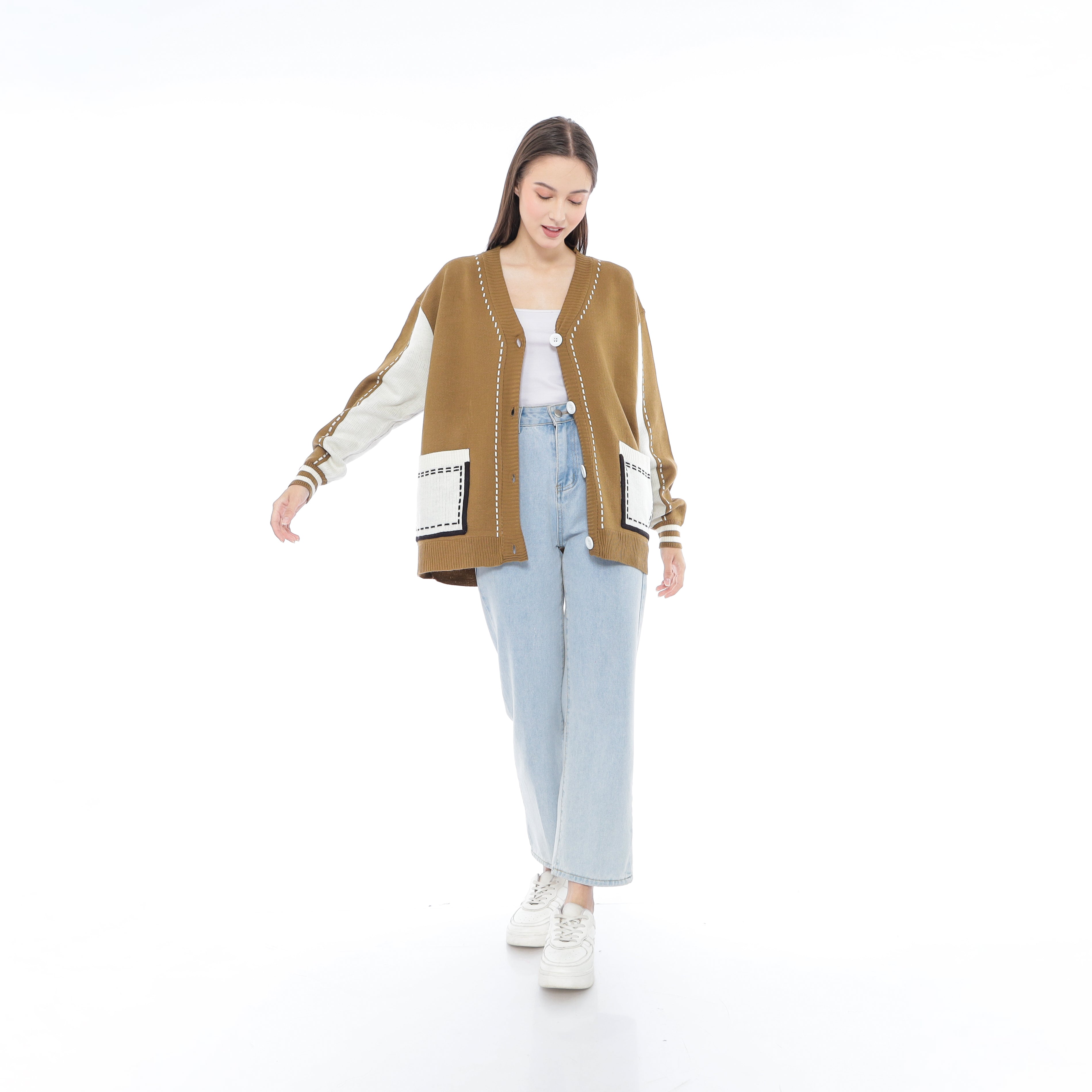 Ellodi Stitchline Oversized Knit Cardigan