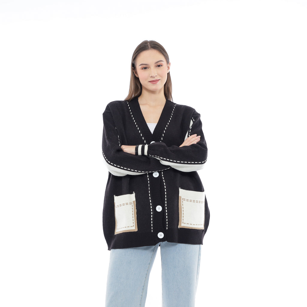 Ellodi Stitchline Oversized Knit Cardigan