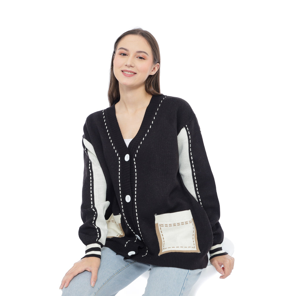 Ellodi Stitchline Oversized Knit Cardigan
