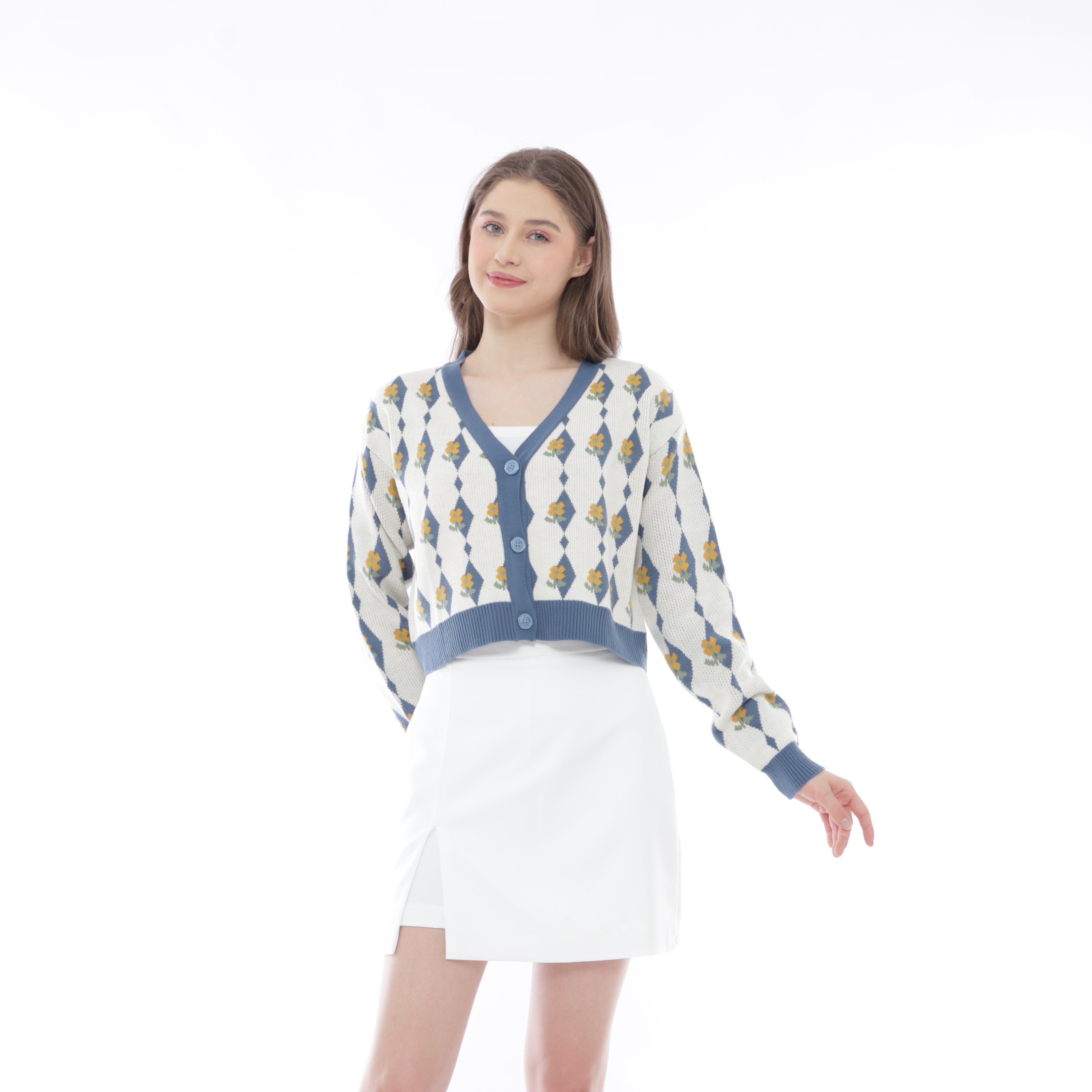 Esun Diamond Bloom Knit Cardigan