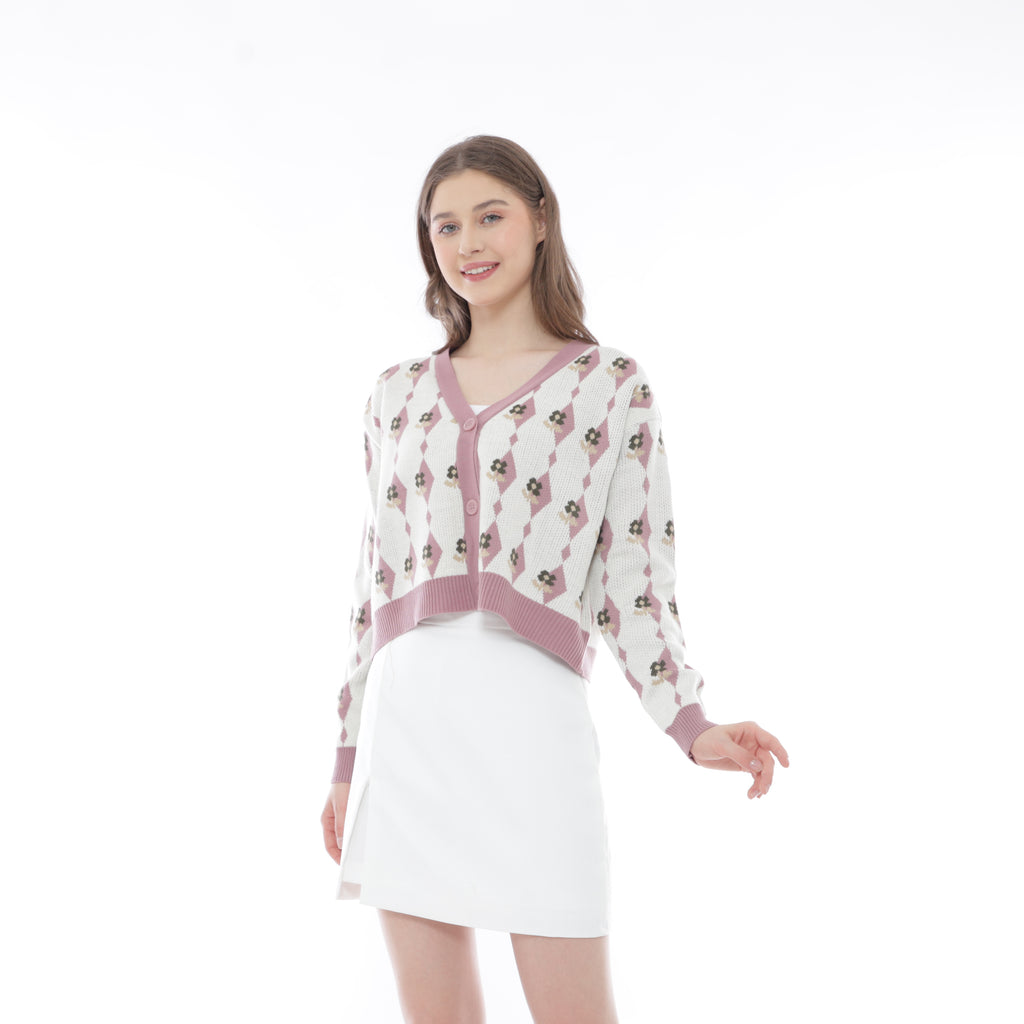 Esun Diamond Bloom Knit Cardigan