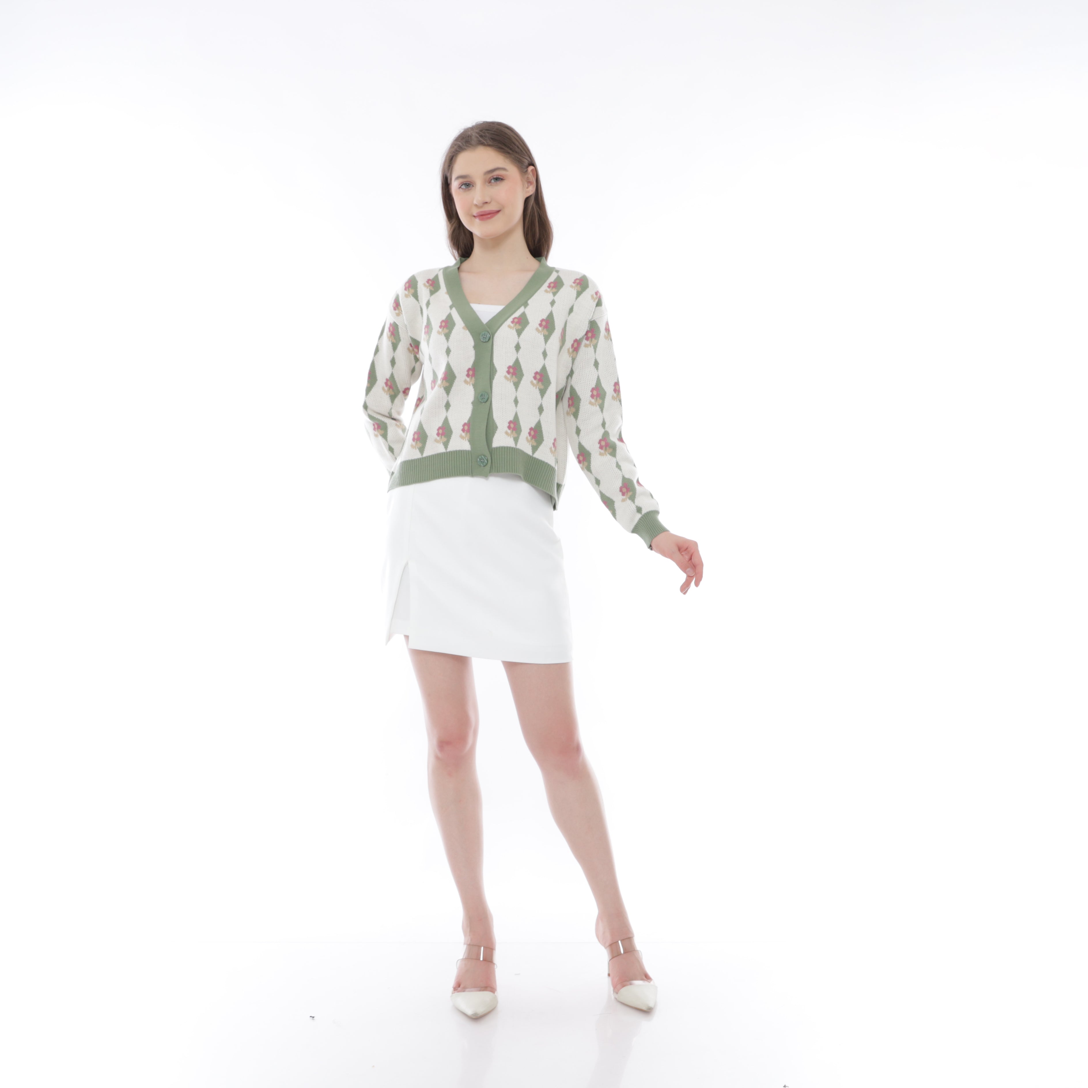 Esun Diamond Bloom Knit Cardigan