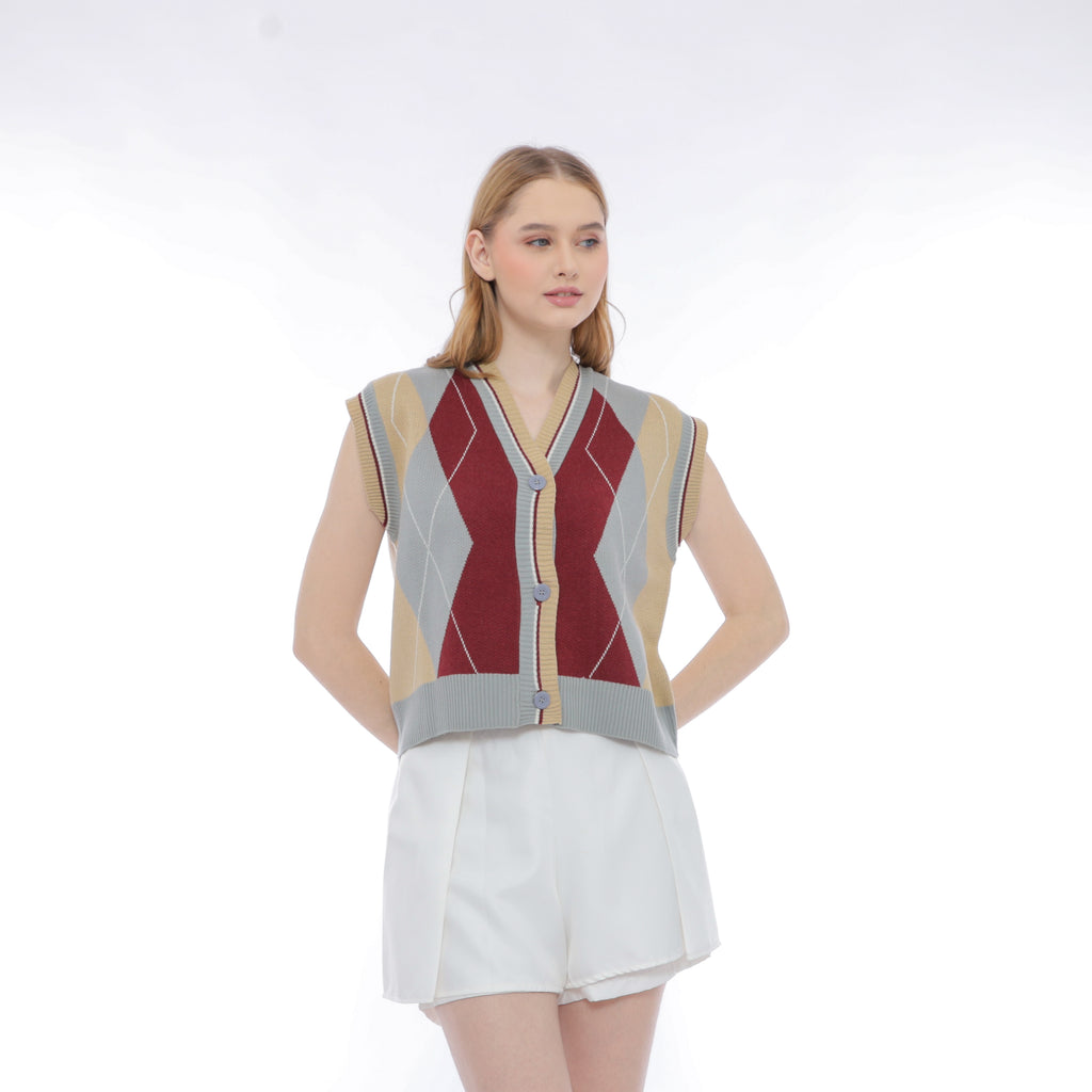 Kyra Heritage Argyle Vest