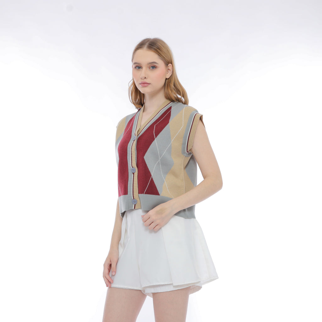 Kyra Heritage Argyle Vest