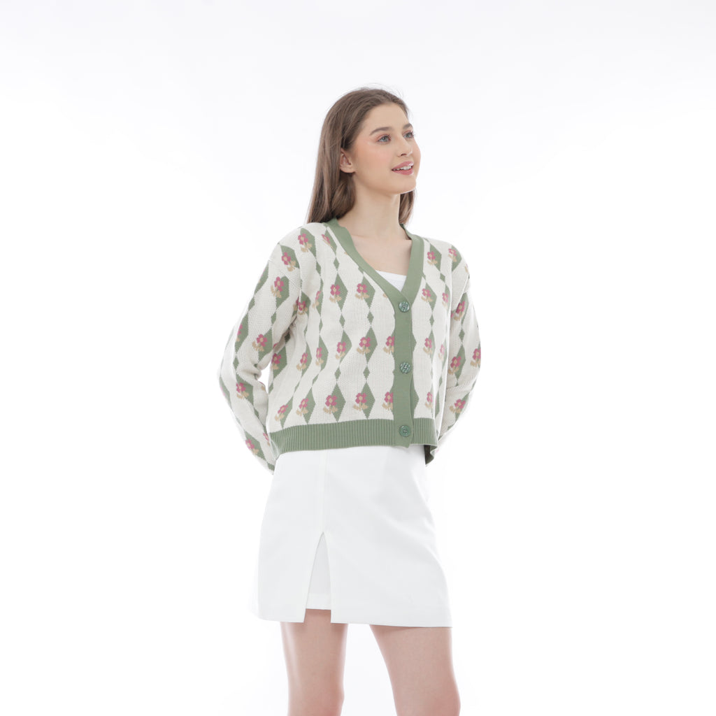 Esun Diamond Bloom Knit Cardigan