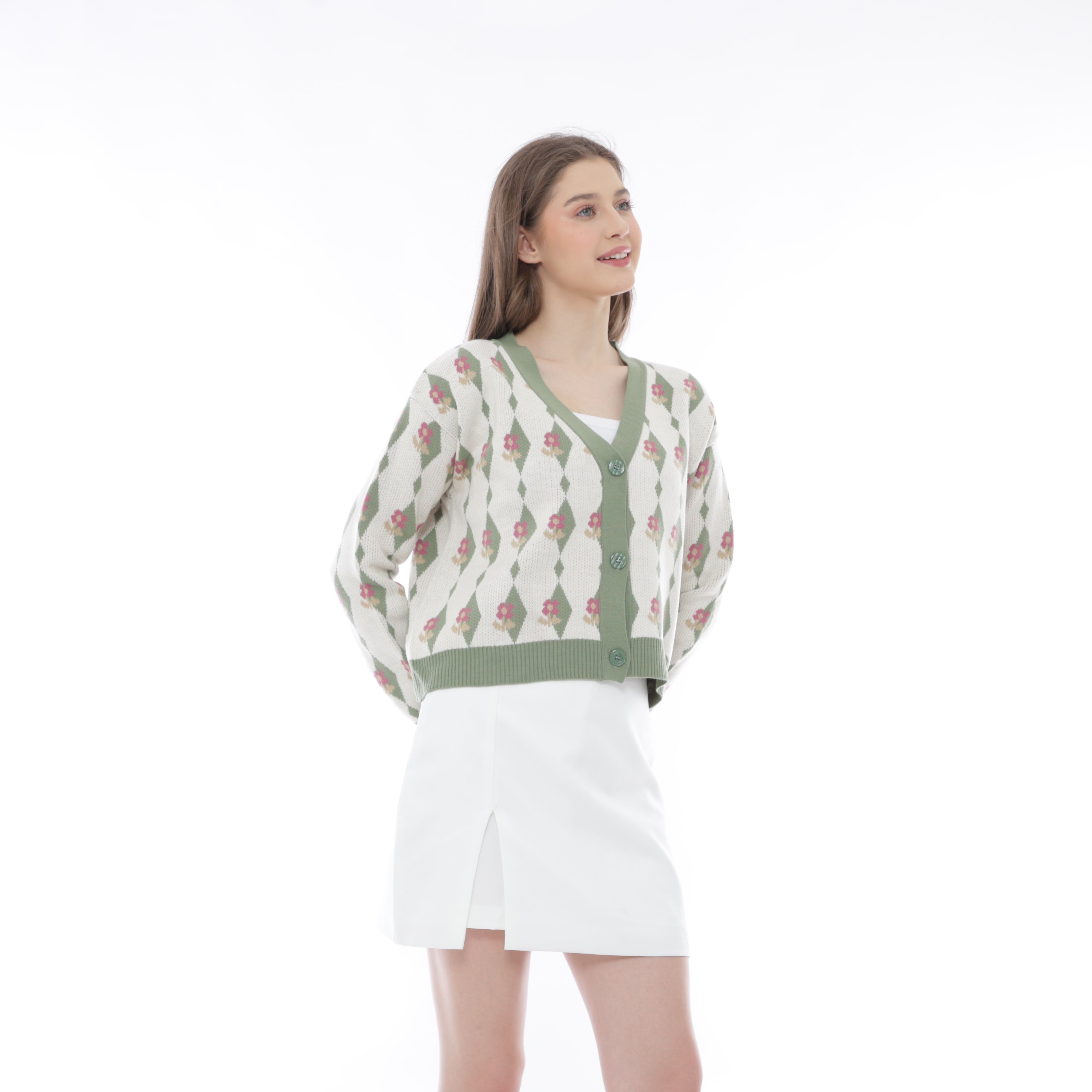 Esun Diamond Bloom Knit Cardigan