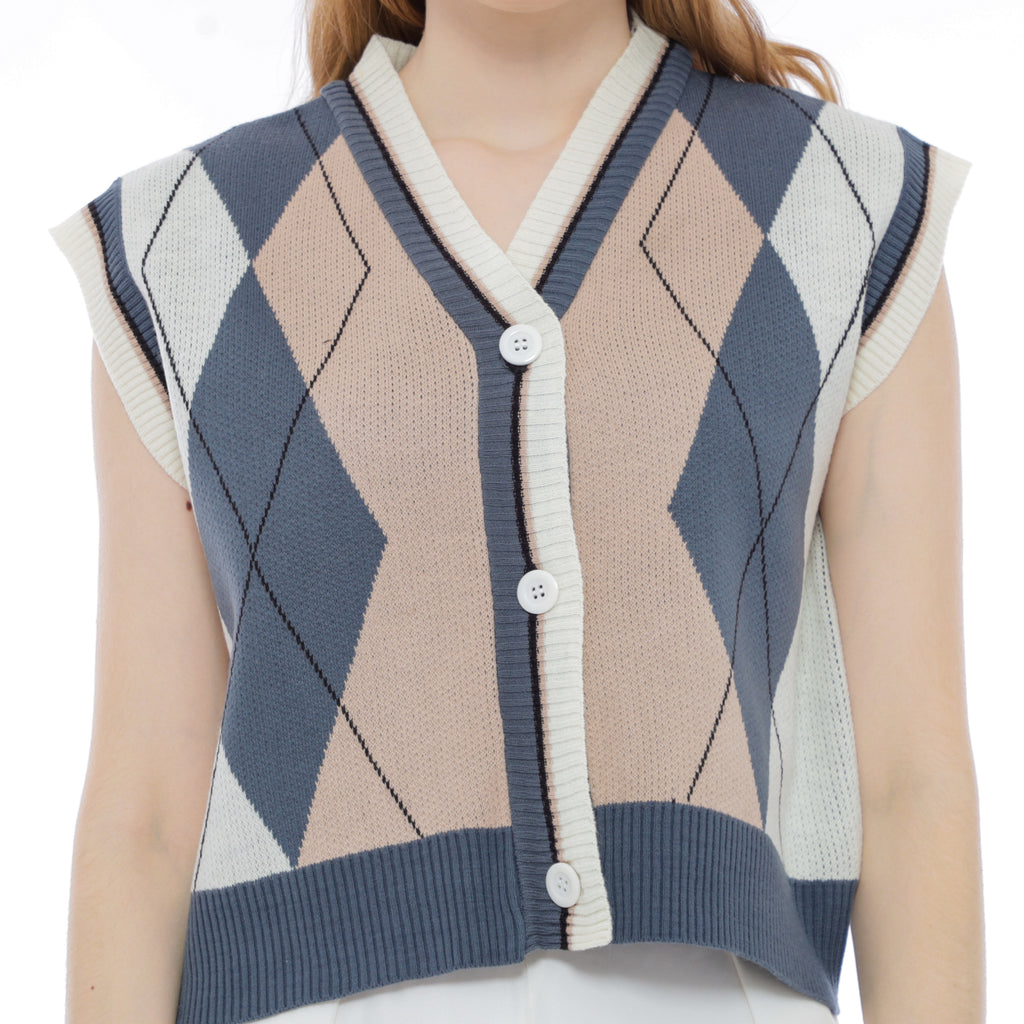 Kyra Heritage Argyle Vest